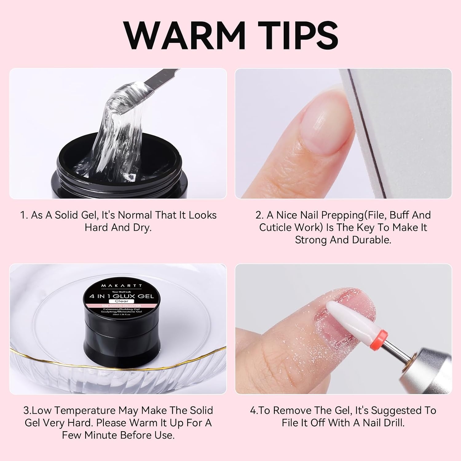 image:imageMakartt 3d Gel Nail Art Kit All in One 3D Sculpting Builder DIY Kit NonStickHand Solid Gels UV LED Soak Off Gel Polish Painted Carving Molding Hard Gels Rhinestones Chrome Nail Art Salon HomeClear 50g