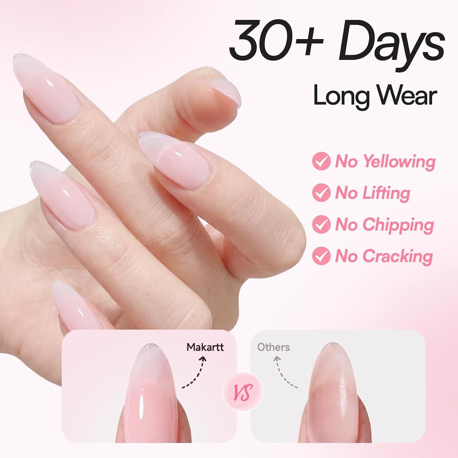 image:imageMakartt 3d Gel Nail Art Kit All in One 3D Sculpting Builder DIY Kit NonStickHand Solid Gels UV LED Soak Off Gel Polish Painted Carving Molding Hard Gels Rhinestones Chrome Nail Art Salon HomePink Gel Builder