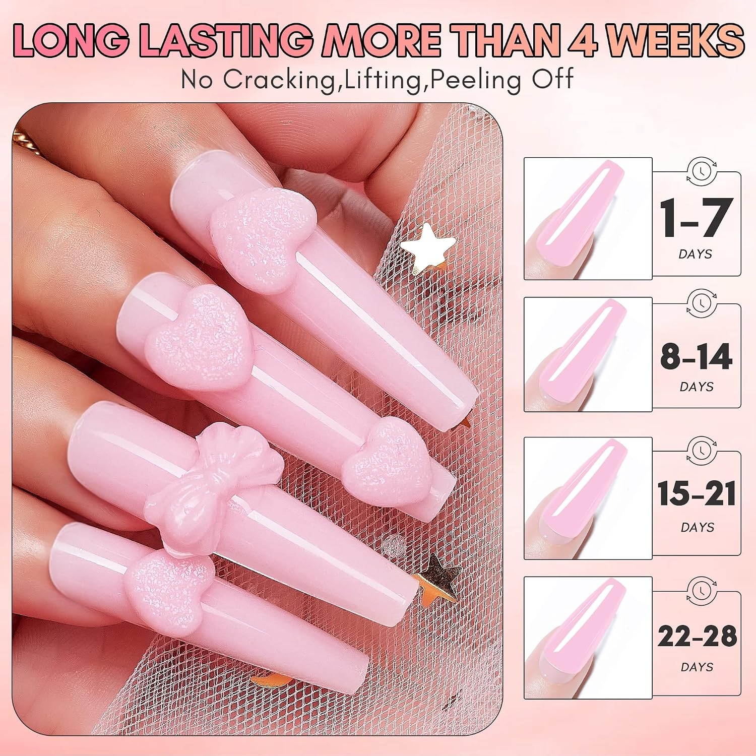 image:imageMakartt 3d Gel Nail Art Kit All in One 3D Sculpting Builder DIY Kit NonStickHand Solid Gels UV LED Soak Off Gel Polish Painted Carving Molding Hard Gels Rhinestones Chrome Nail Art Salon HomeClearWhiteNude PinkLight Pink Kit