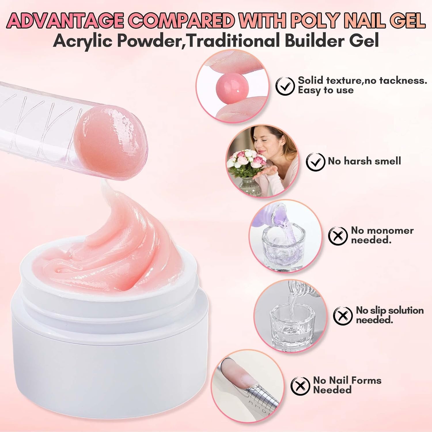 image:imageMakartt 3d Gel Nail Art Kit All in One 3D Sculpting Builder DIY Kit NonStickHand Solid Gels UV LED Soak Off Gel Polish Painted Carving Molding Hard Gels Rhinestones Chrome Nail Art Salon HomeClearWhiteNude PinkLight Pink Kit
