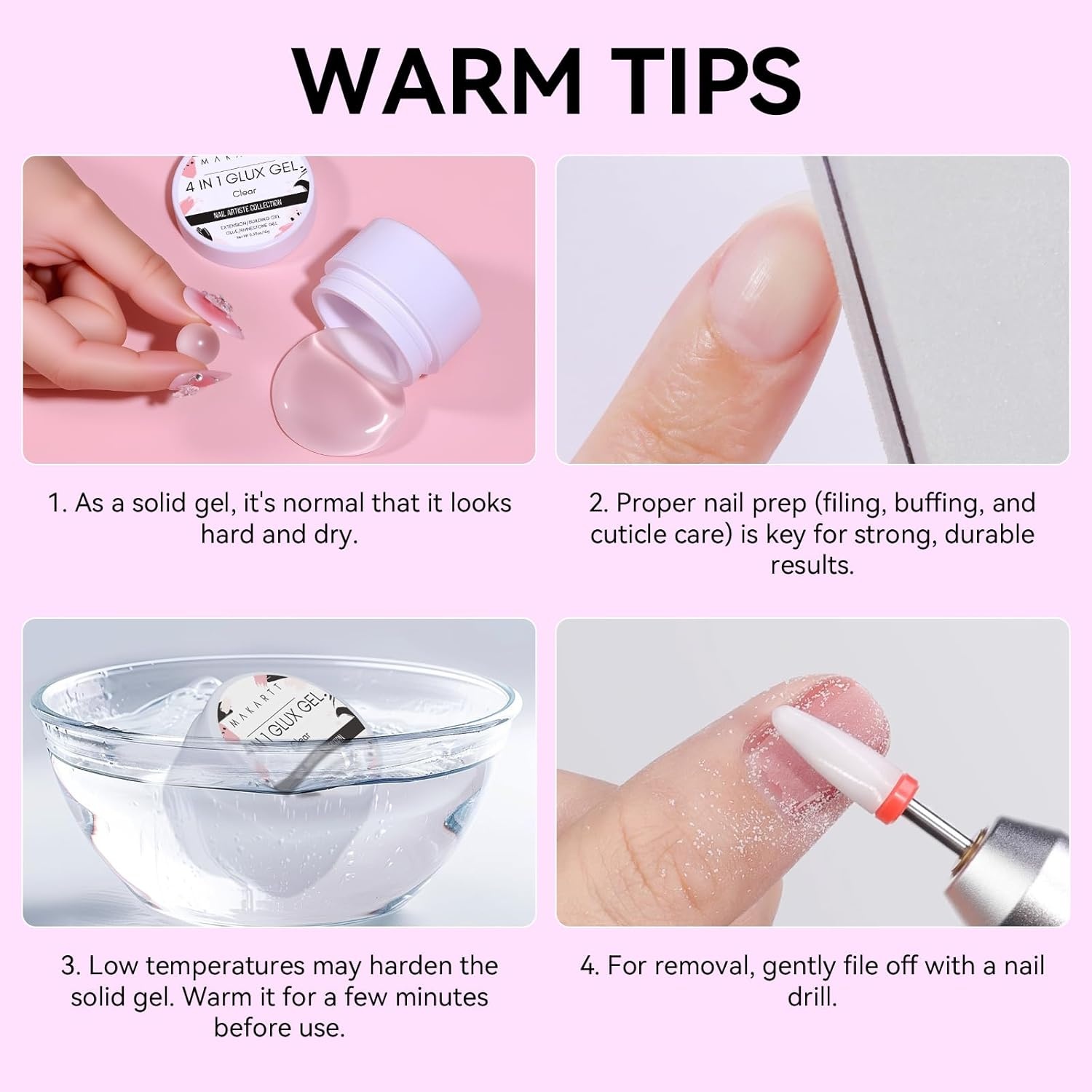 image:imageMakartt 3d Gel Nail Art Kit All in One 3D Sculpting Builder DIY Kit NonStickHand Solid Gels UV LED Soak Off Gel Polish Painted Carving Molding Hard Gels Rhinestones Chrome Nail Art Salon HomeClear 2pcs