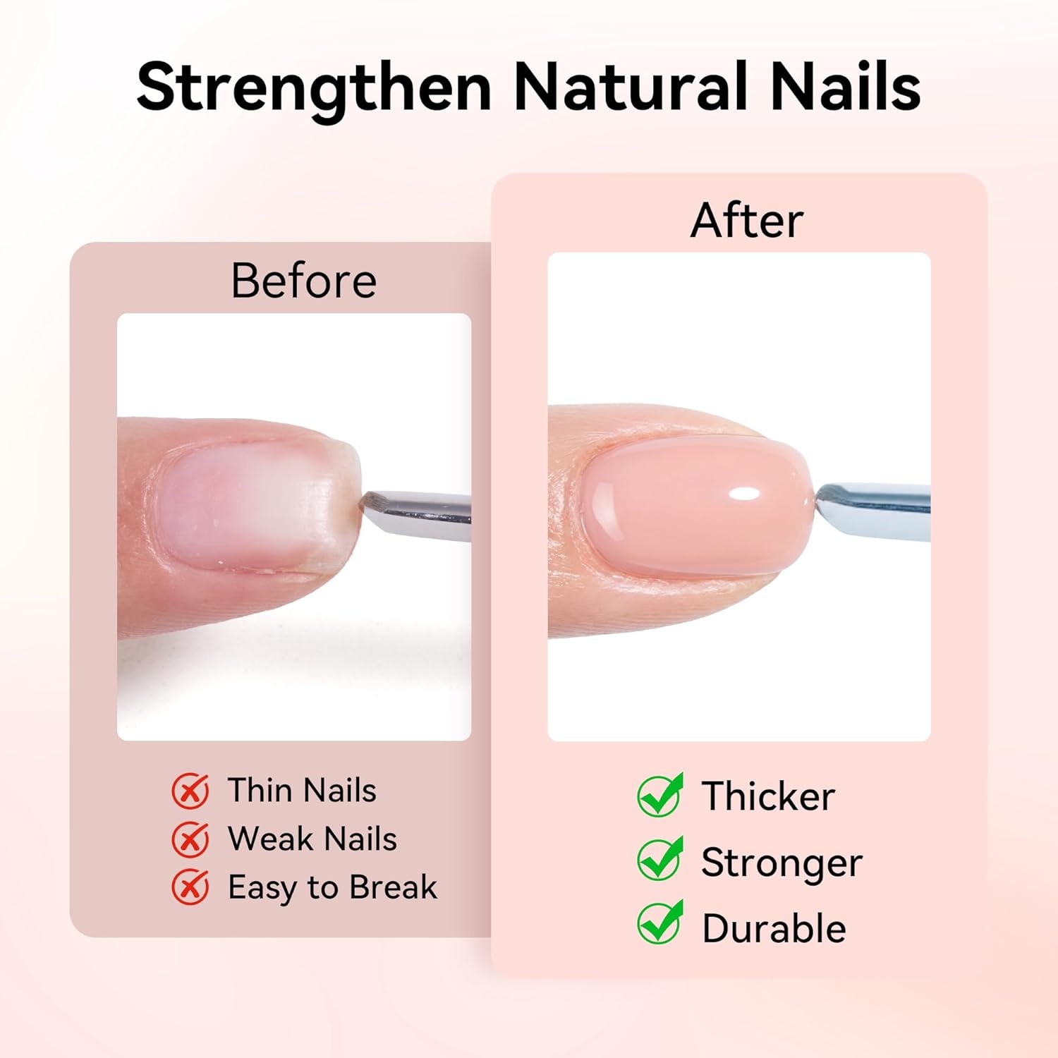 image:imageMakartt Builder Base and Top Coat Kit 2 Pcs 15ml Glossy Top Coat with 8 in 1 Nude Builder Nail Gel for Nail Strengthen Rubber Base Rhinestone Glue Beginner DIY amp Home Manicure LED Lamp NeededNude Nail Builder Top Coat