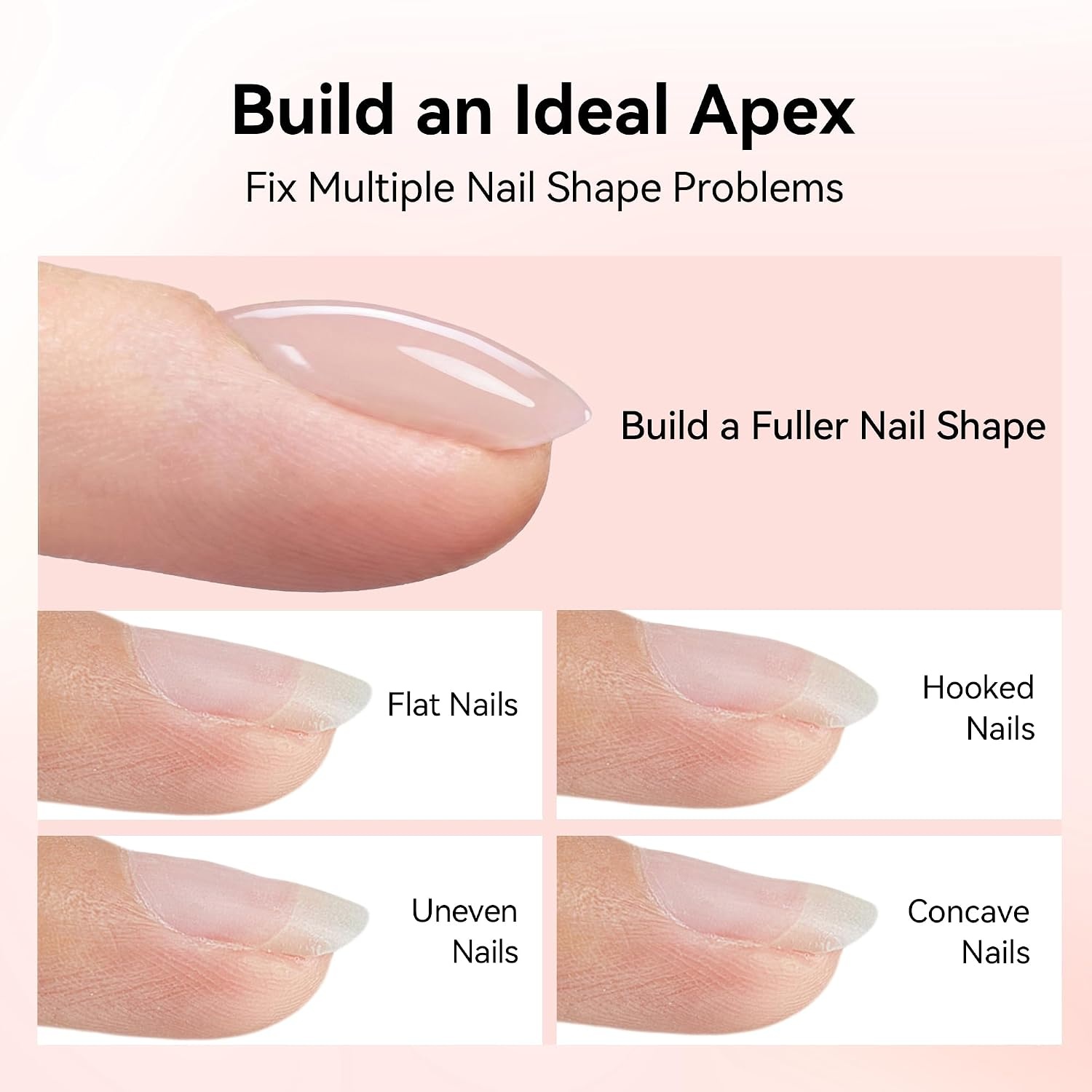 image:imageMakartt Builder Base and Top Coat Kit 2 Pcs 15ml Glossy Top Coat with 8 in 1 Nude Builder Nail Gel for Nail Strengthen Rubber Base Rhinestone Glue Beginner DIY amp Home Manicure LED Lamp NeededNude Nail Builder Top Coat
