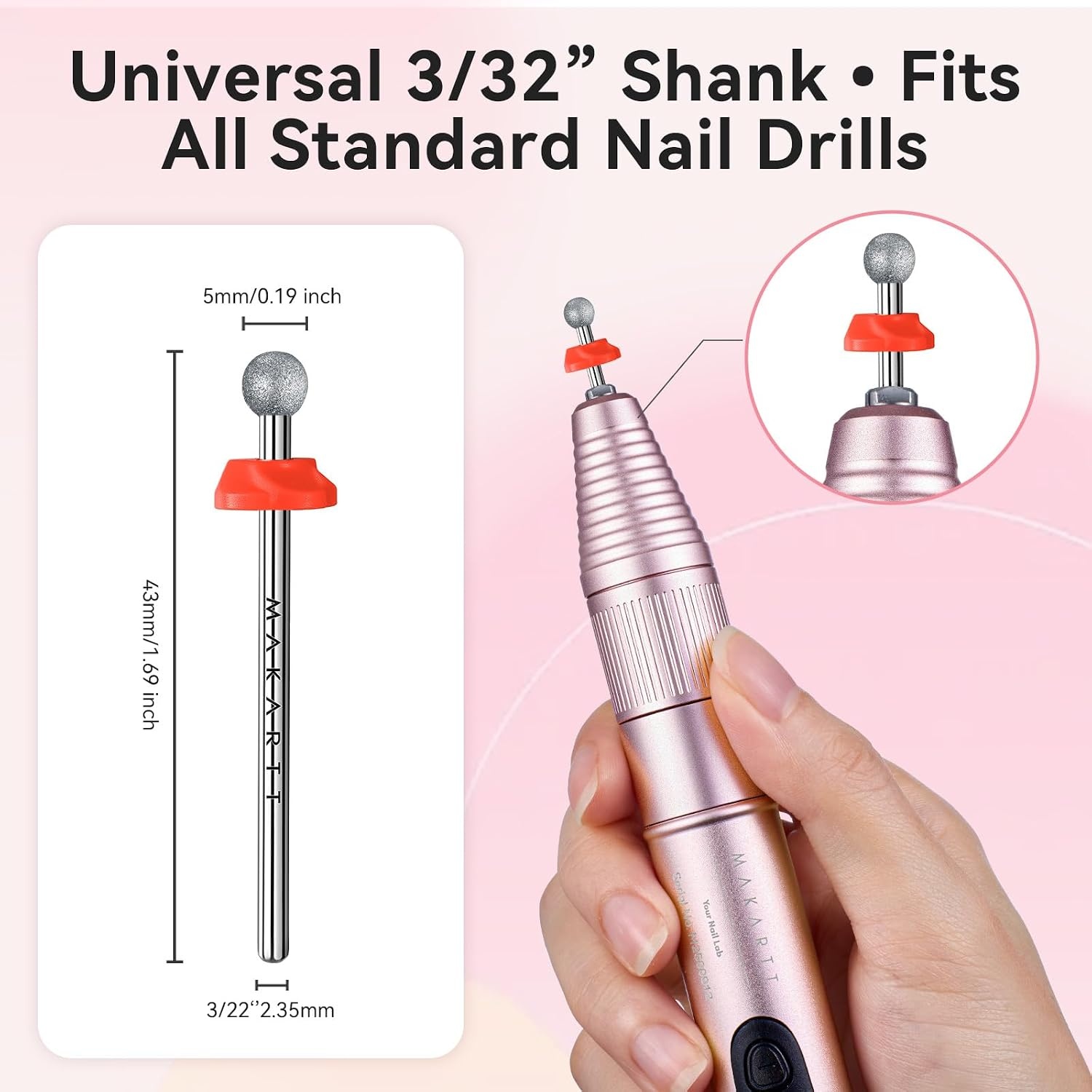image:imageMakartt Flame Cuticle Nail Drill Bit 332 Shank Tungsten Carbide Bit for Nail Drill Machine Professional Shape Bit for Cuticle Cleaning Smooth Gel NailsSidewall Dead Skin amp Nail Prep SilverSilverF