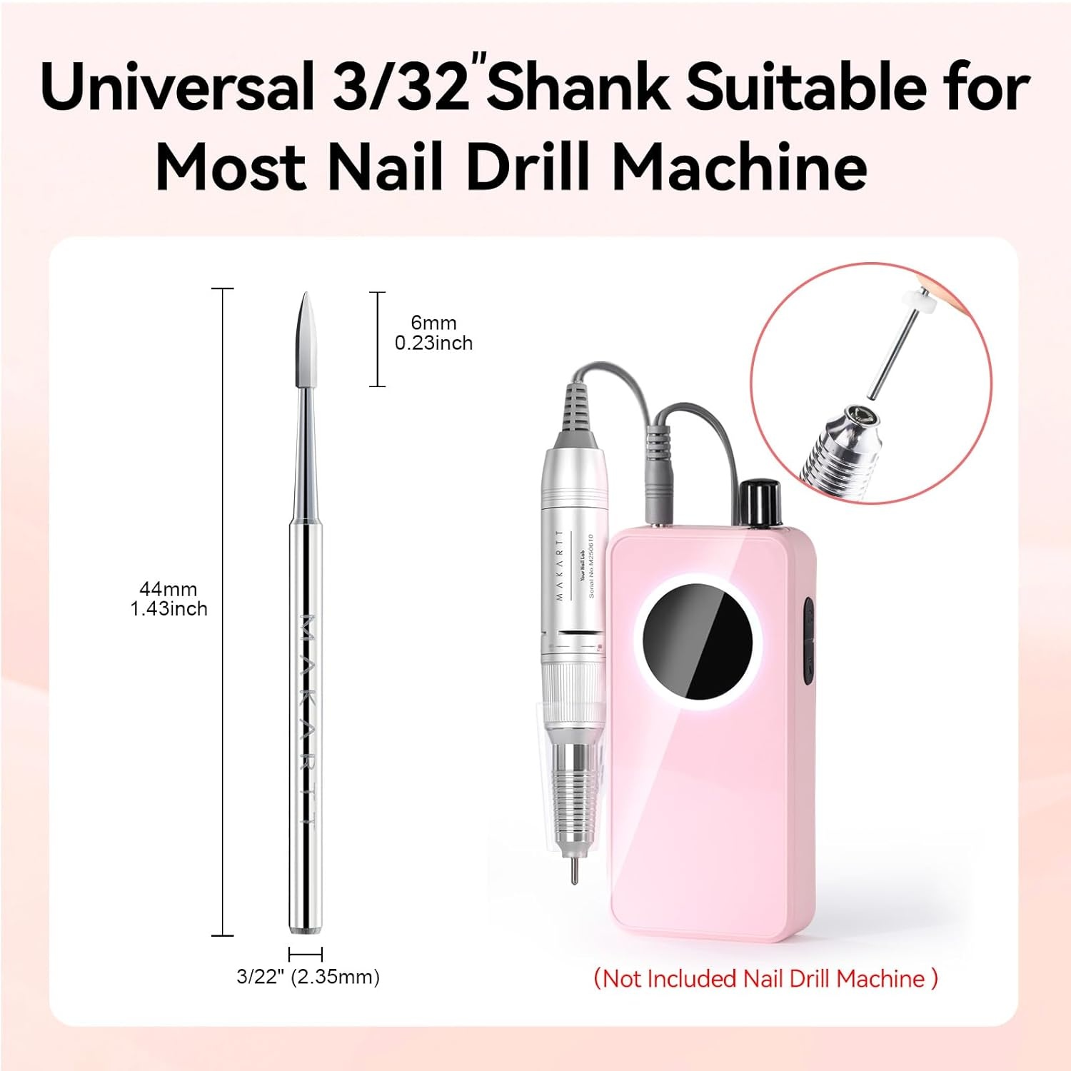 image:imageMakartt Flame Cuticle Nail Drill Bit 332 Shank Tungsten Carbide Bit for Nail Drill Machine Professional Shape Bit for Cuticle Cleaning Smooth Gel NailsSidewall Dead Skin amp Nail Prep SilverCuticle Drill Bit