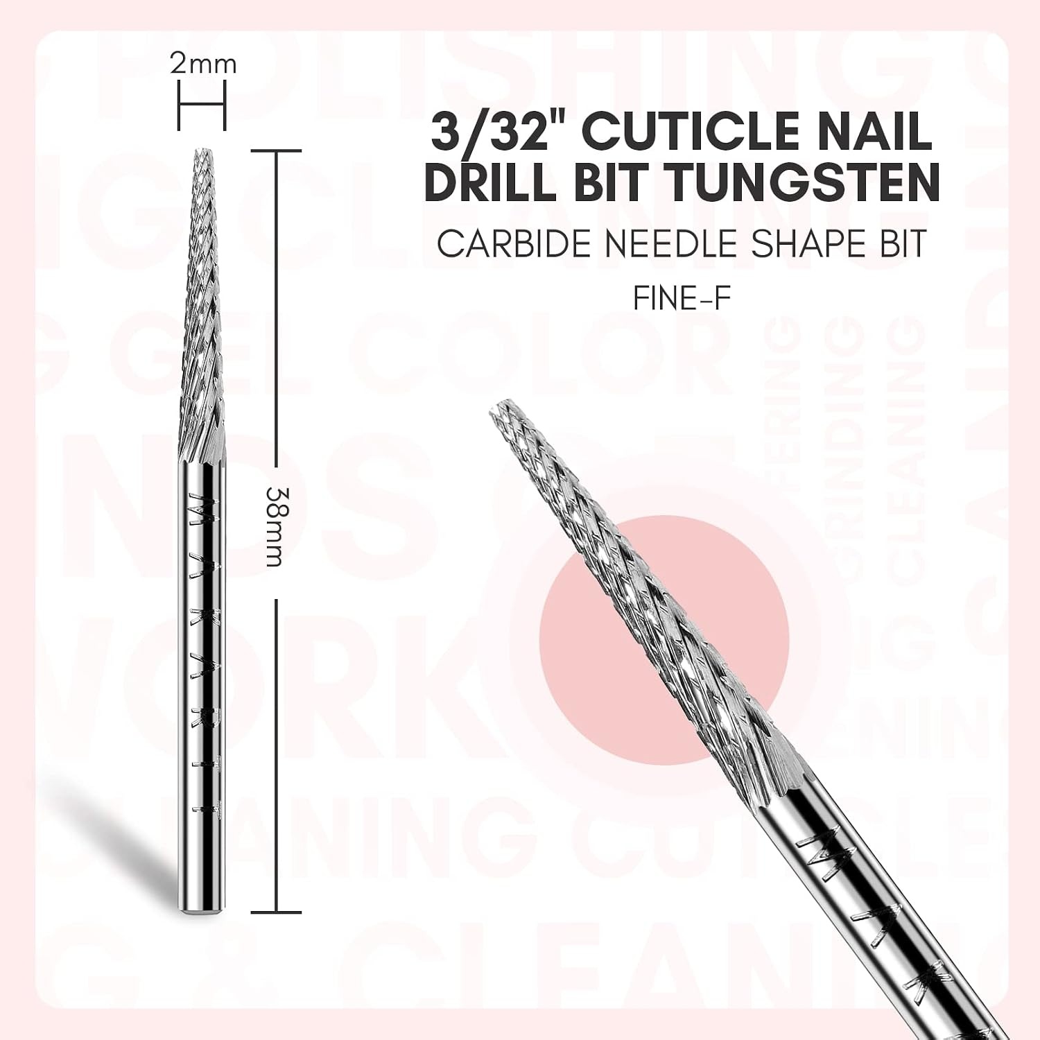 image:imageMakartt Flame Cuticle Nail Drill Bit 332 Shank Tungsten Carbide Bit for Nail Drill Machine Professional Shape Bit for Cuticle Cleaning Smooth Gel NailsSidewall Dead Skin amp Nail Prep SilverNeedle shapeF