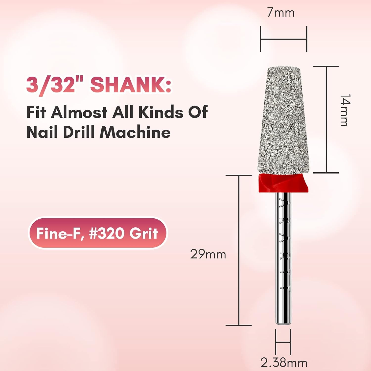 image:imageMakartt Flame Cuticle Nail Drill Bit 332 Shank Tungsten Carbide Bit for Nail Drill Machine Professional Shape Bit for Cuticle Cleaning Smooth Gel NailsSidewall Dead Skin amp Nail Prep SilverDiamond Tapered BitF