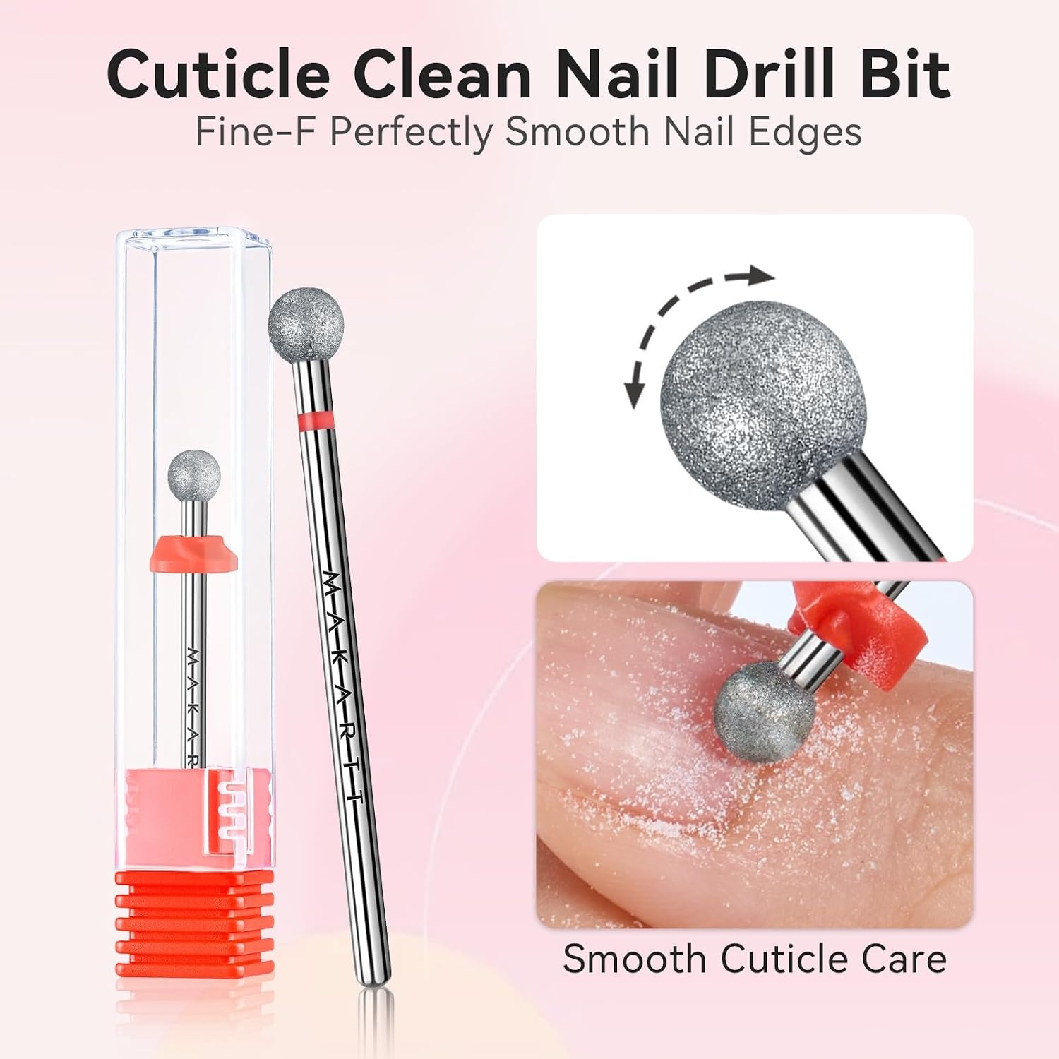 image:imageMakartt Flame Cuticle Nail Drill Bit 332 Shank Tungsten Carbide Bit for Nail Drill Machine Professional Shape Bit for Cuticle Cleaning Smooth Gel NailsSidewall Dead Skin amp Nail Prep SilverSilverF