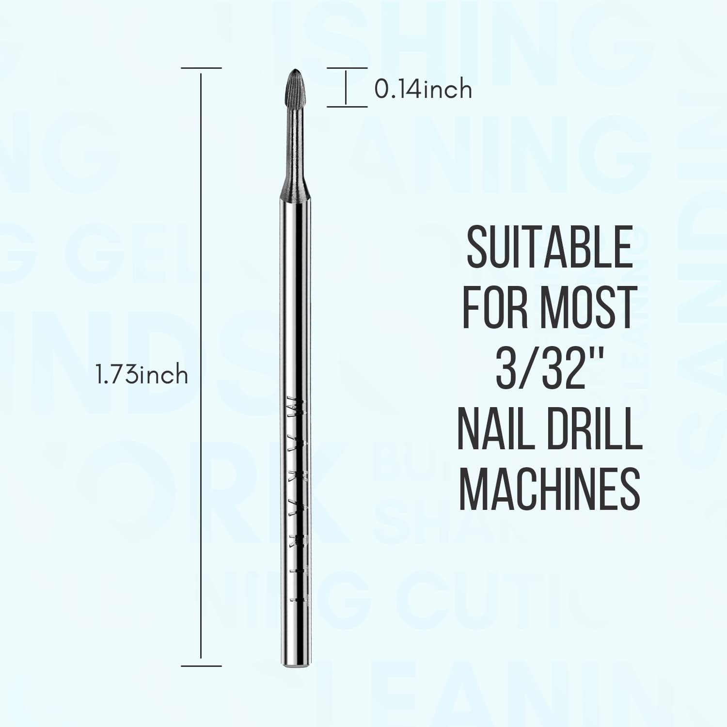 image:imageMakartt Flame Cuticle Nail Drill Bit 332 Shank Tungsten Carbide Bit for Nail Drill Machine Professional Shape Bit for Cuticle Cleaning Smooth Gel NailsSidewall Dead Skin amp Nail Prep SilverSafety Needle Bit
