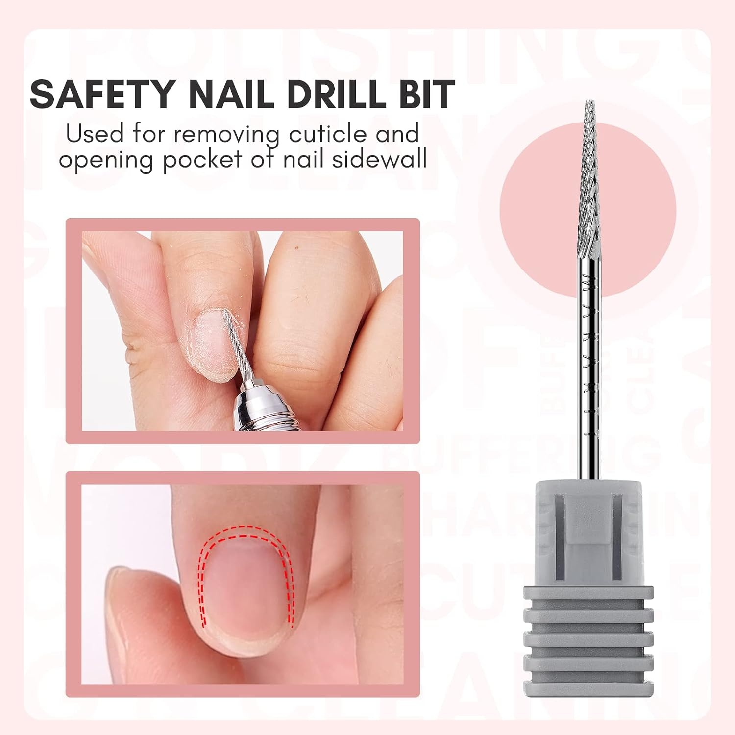 image:imageMakartt Flame Cuticle Nail Drill Bit 332 Shank Tungsten Carbide Bit for Nail Drill Machine Professional Shape Bit for Cuticle Cleaning Smooth Gel NailsSidewall Dead Skin amp Nail Prep SilverNeedle shapeF
