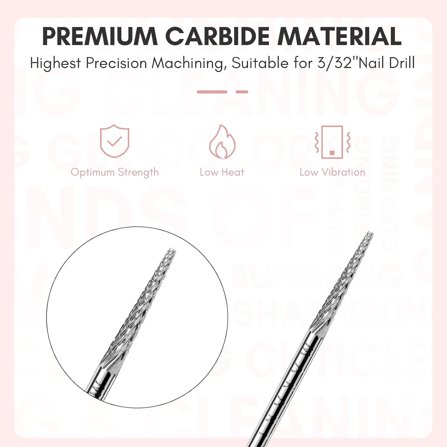 image:imageMakartt Flame Cuticle Nail Drill Bit 332 Shank Tungsten Carbide Bit for Nail Drill Machine Professional Shape Bit for Cuticle Cleaning Smooth Gel NailsSidewall Dead Skin amp Nail Prep SilverNeedle shapeF