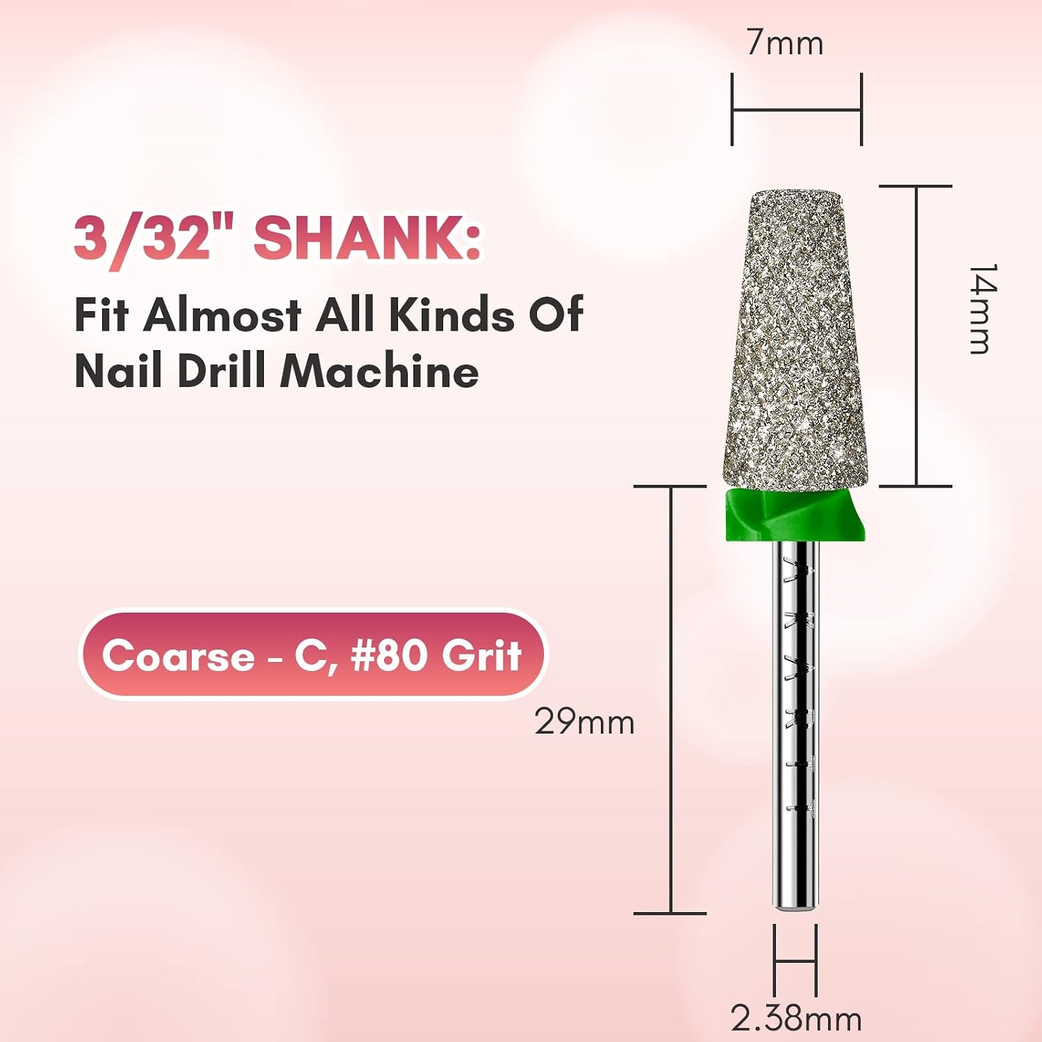 image:imageMakartt Flame Cuticle Nail Drill Bit 332 Shank Tungsten Carbide Bit for Nail Drill Machine Professional Shape Bit for Cuticle Cleaning Smooth Gel NailsSidewall Dead Skin amp Nail Prep SilverDiamond Tapered BitC