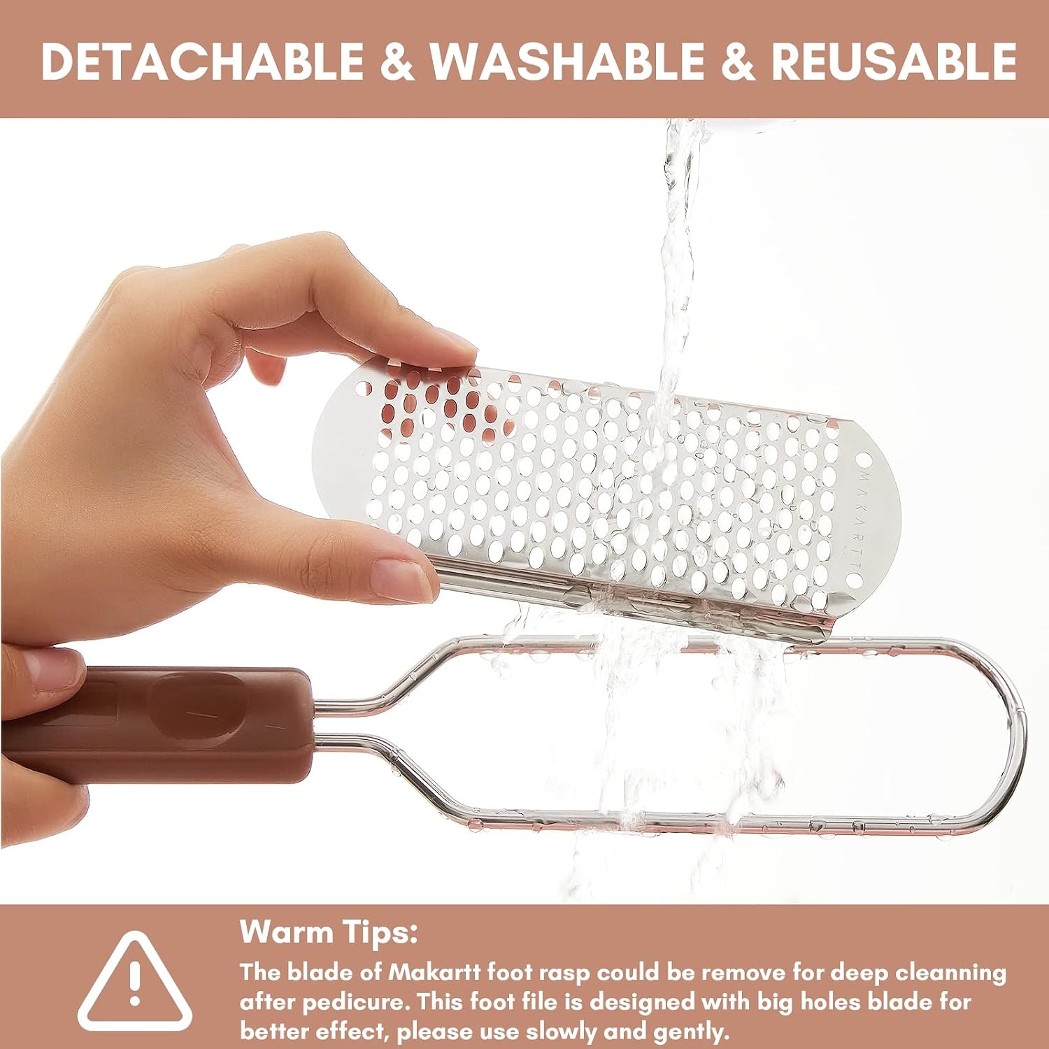 image:imageMakartt Foot File Colossal Foot Scrubber Metal Foot Spa Pedicure Tools Callus Remover for Feet Dead Skin Care Removers Scraper Professional Rasp Callus Shaver RemovalBrown Foot File