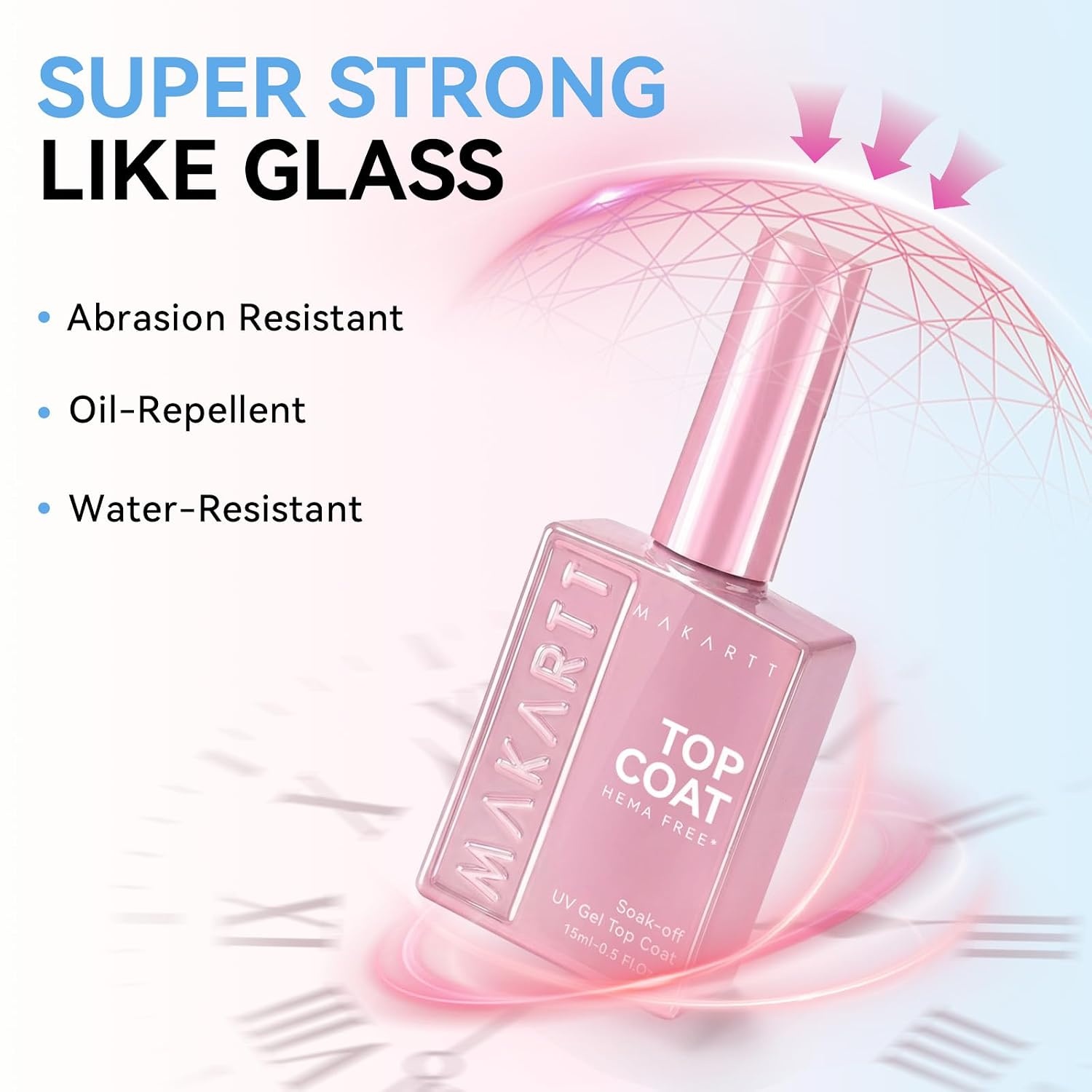 image:imageMakartt Gel Top Coat 2 PCS No Wipe Top Coat Gel Nail Polish High Glossy Shine Finish Long Lasting 10ML Clear Soak Off UV Nail Lamp Salon Quality Art Design for Home Use Beauty Spring GiftHemafree Gel Top Coat 1 Pcs