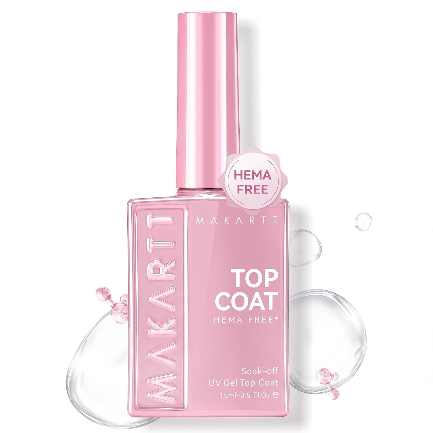 image:imageMakartt Gel Top Coat 2 PCS No Wipe Top Coat Gel Nail Polish High Glossy Shine Finish Long Lasting 10ML Clear Soak Off UV Nail Lamp Salon Quality Art Design for Home Use Beauty Spring GiftHemafree Gel Top Coat 1 Pcs