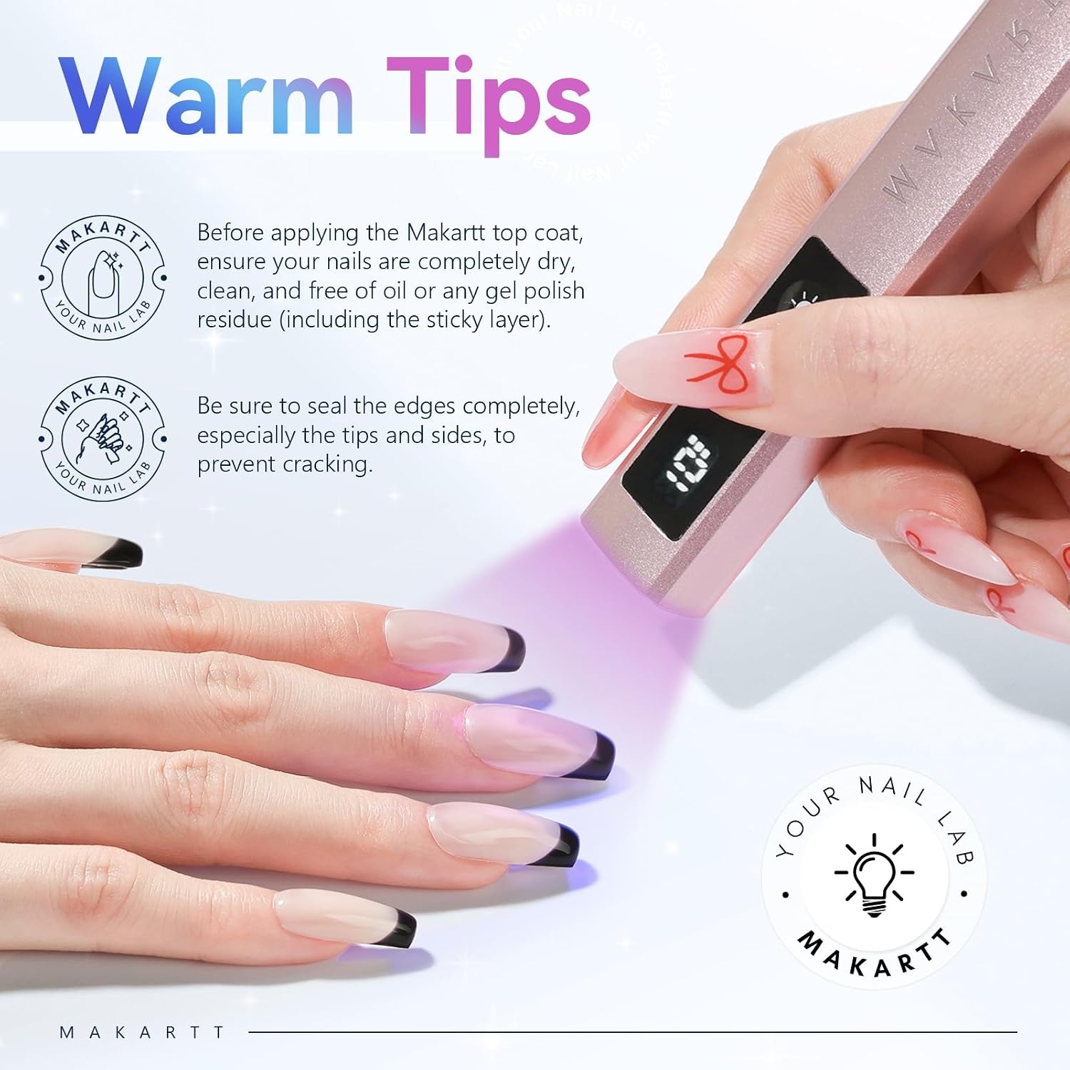 image:imageMakartt Gel Top Coat 2 PCS No Wipe Top Coat Gel Nail Polish High Glossy Shine Finish Long Lasting 10ML Clear Soak Off UV Nail Lamp Salon Quality Art Design for Home Use Beauty Spring GiftA1Gel Top Coat Pack of 2