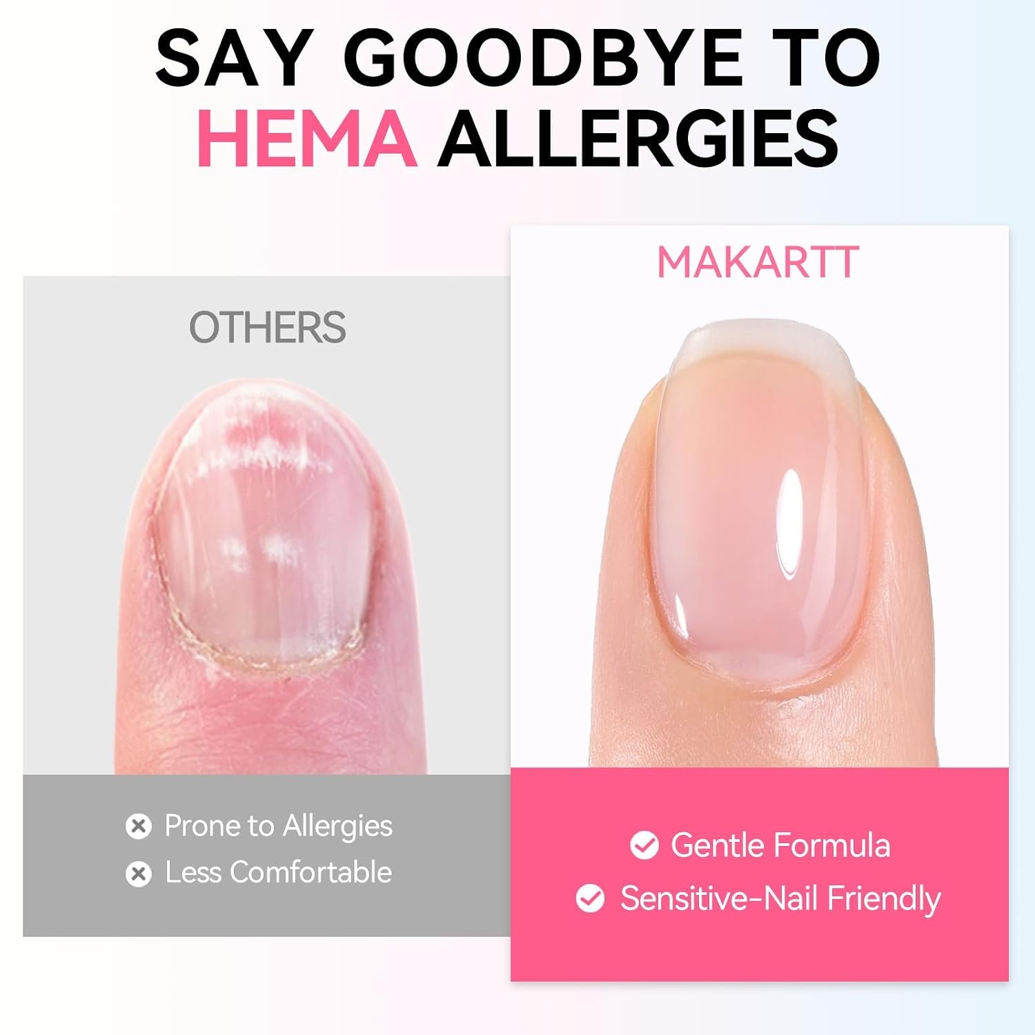 image:imageMakartt Gel Top Coat 2 PCS No Wipe Top Coat Gel Nail Polish High Glossy Shine Finish Long Lasting 10ML Clear Soak Off UV Nail Lamp Salon Quality Art Design for Home Use Beauty Spring GiftHemafree Gel Base Coat 1 Pcs