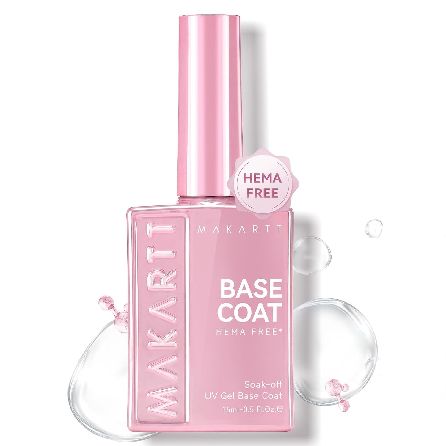 image:imageMakartt Gel Top Coat 2 PCS No Wipe Top Coat Gel Nail Polish High Glossy Shine Finish Long Lasting 10ML Clear Soak Off UV Nail Lamp Salon Quality Art Design for Home Use Beauty Spring GiftHemafree Gel Base Coat 1 Pcs