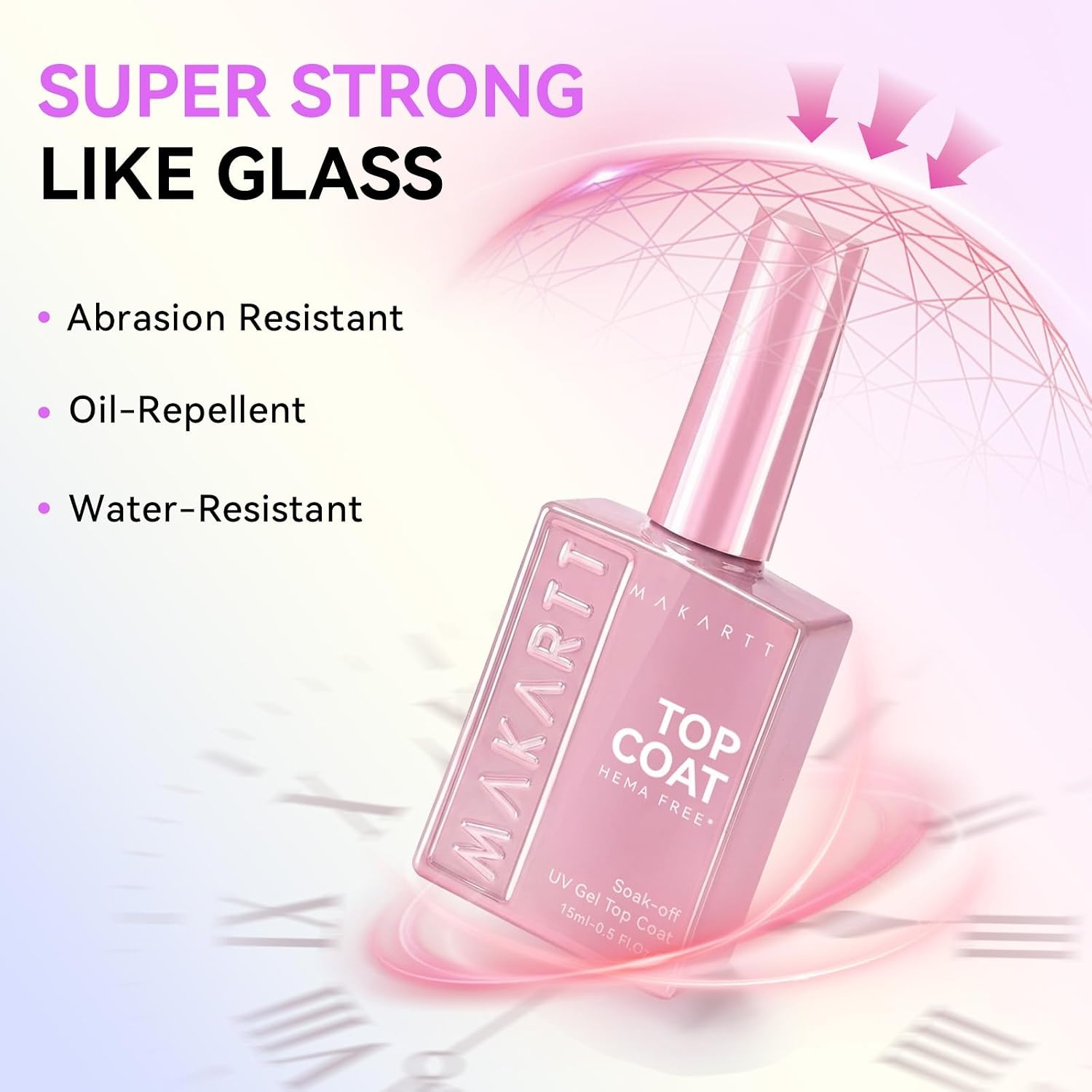 image:imageMakartt Gel Top Coat 2 PCS No Wipe Top Coat Gel Nail Polish High Glossy Shine Finish Long Lasting 10ML Clear Soak Off UV Nail Lamp Salon Quality Art Design for Home Use Beauty Spring GiftHemafree Gel Top Coat 2 Pcs