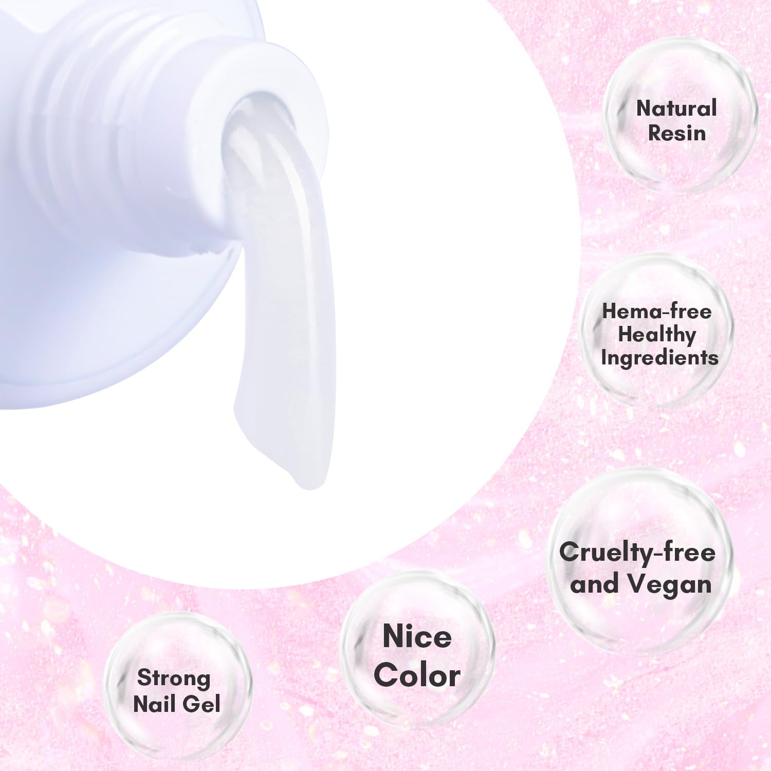 image:imageMakartt HemaFree Poly Nail Gel Light Pink50ML Builder for Extension Strengthener Hard Gels for Nails Beauty Gift Trendy Manicure Design Salon DIY at HomeMilky White