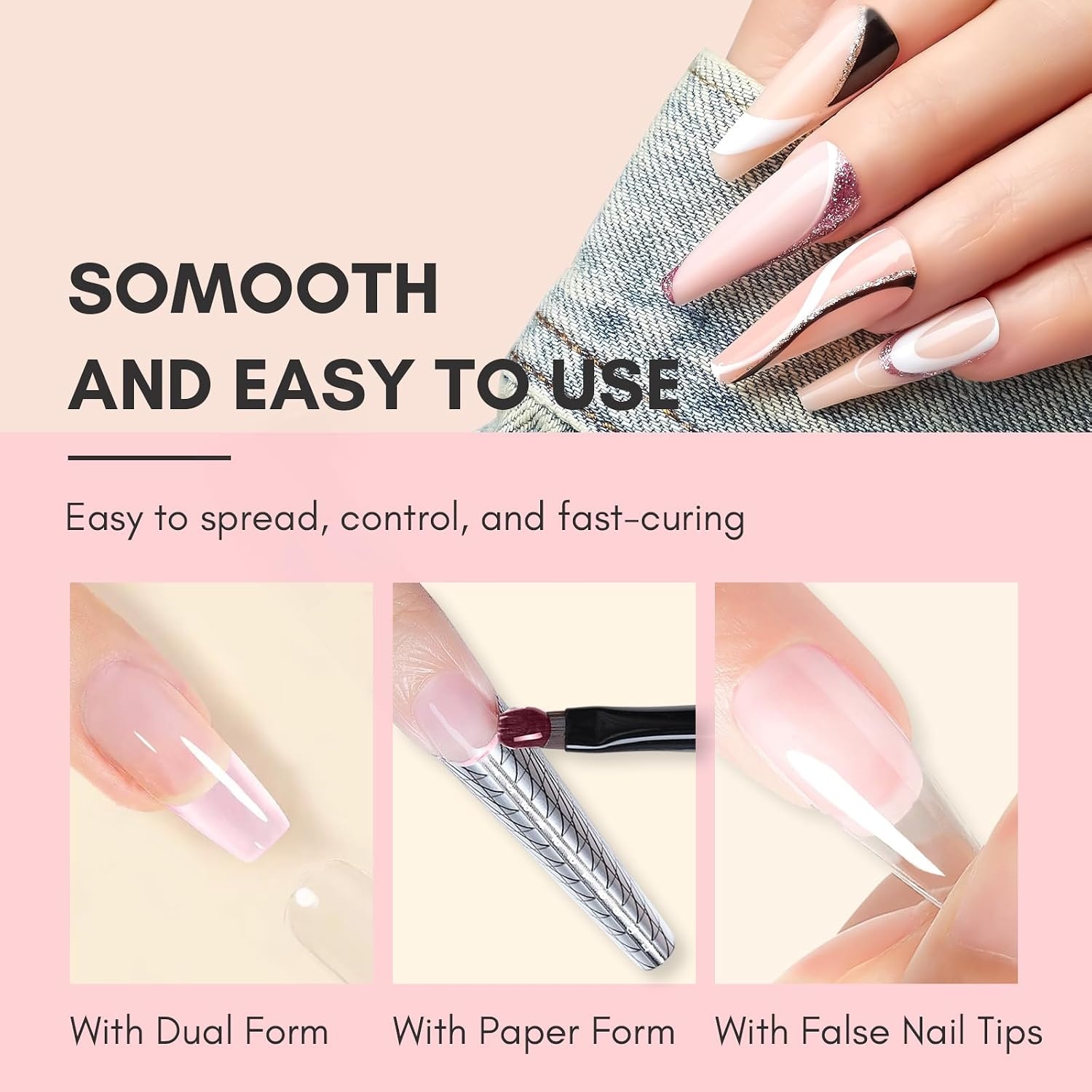 image:imageMakartt HemaFree Poly Nail Gel Light Pink50ML Builder for Extension Strengthener Hard Gels for Nails Beauty Gift Trendy Manicure Design Salon DIY at HomePeachyPink