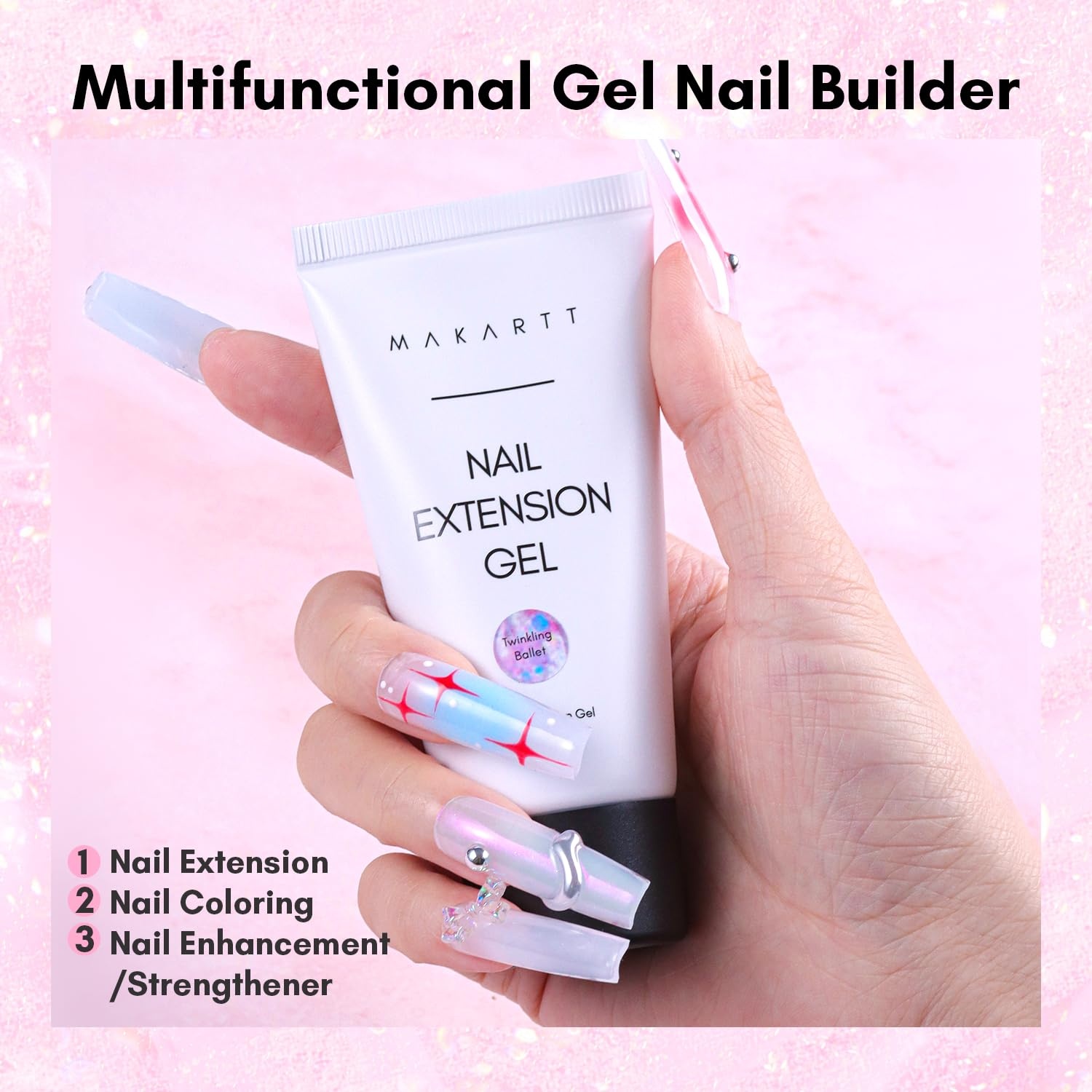 image:imageMakartt HemaFree Poly Nail Gel Light Pink50ML Builder for Extension Strengthener Hard Gels for Nails Beauty Gift Trendy Manicure Design Salon DIY at HomeMilky White