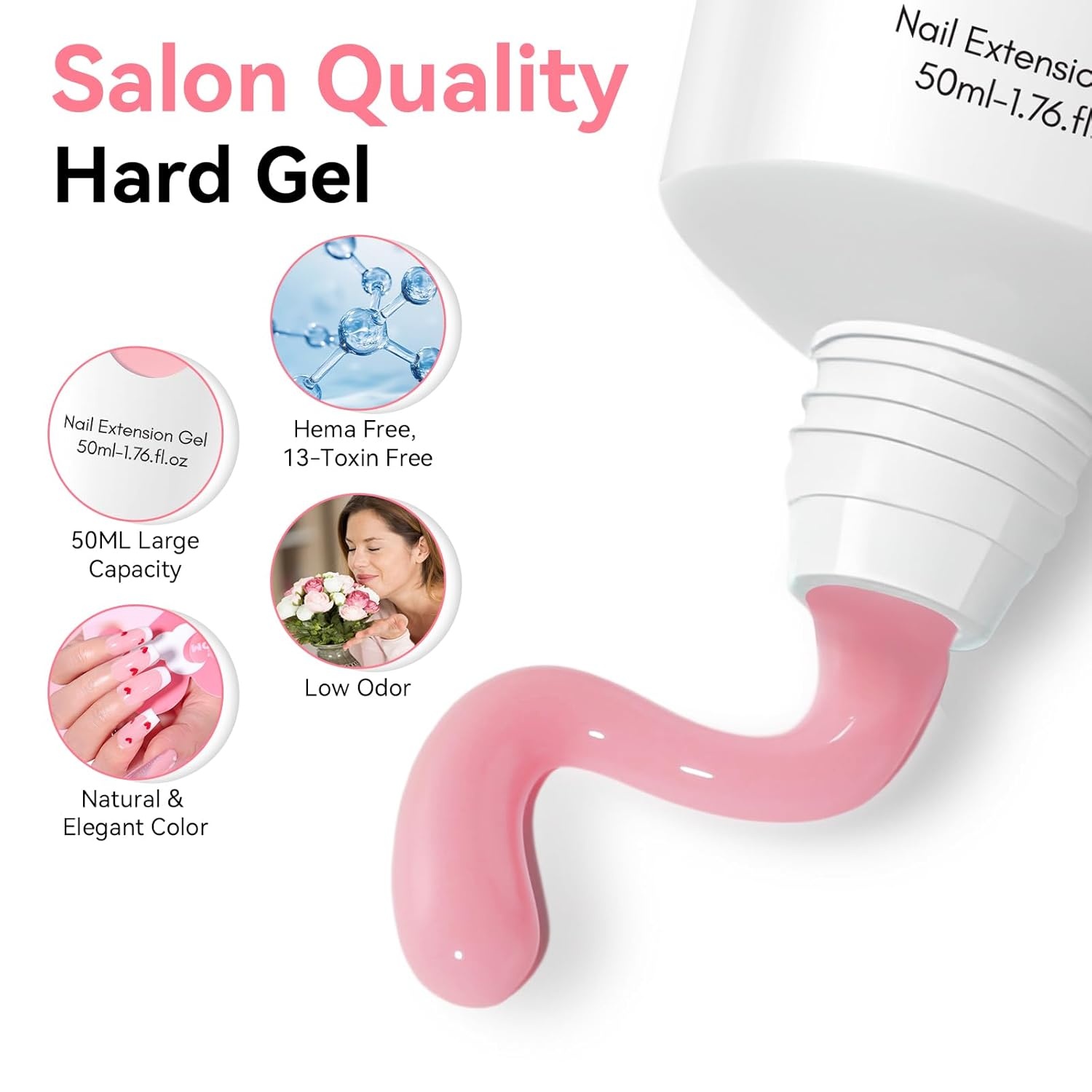 image:imageMakartt HemaFree Poly Nail Gel Light Pink50ML Builder for Extension Strengthener Hard Gels for Nails Beauty Gift Trendy Manicure Design Salon DIY at HomeNatural Pink