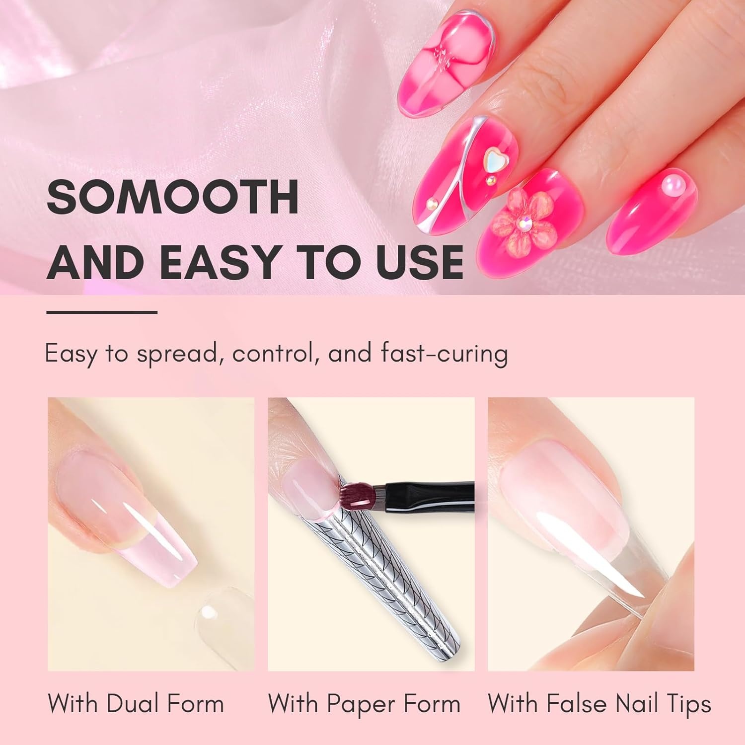 image:imageMakartt HemaFree Poly Nail Gel Light Pink50ML Builder for Extension Strengthener Hard Gels for Nails Beauty Gift Trendy Manicure Design Salon DIY at HomeFlamingoPink