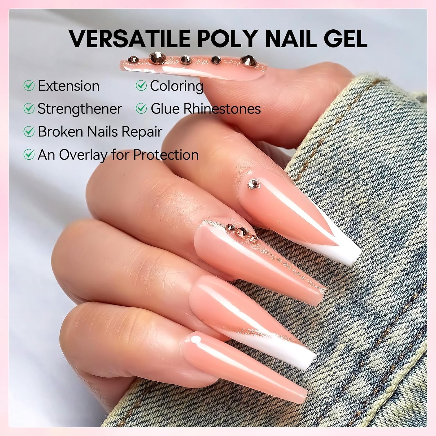 image:imageMakartt HemaFree Poly Nail Gel Light Pink50ML Builder for Extension Strengthener Hard Gels for Nails Beauty Gift Trendy Manicure Design Salon DIY at HomePeachyPink