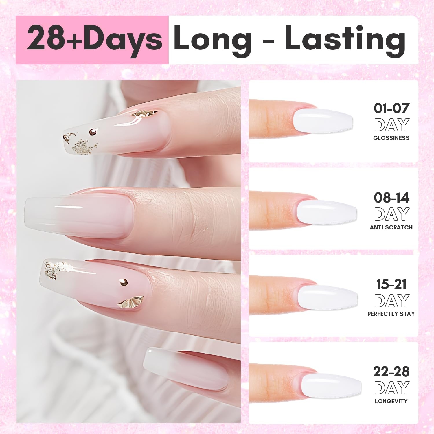 image:imageMakartt HemaFree Poly Nail Gel Light Pink50ML Builder for Extension Strengthener Hard Gels for Nails Beauty Gift Trendy Manicure Design Salon DIY at HomeMilky White