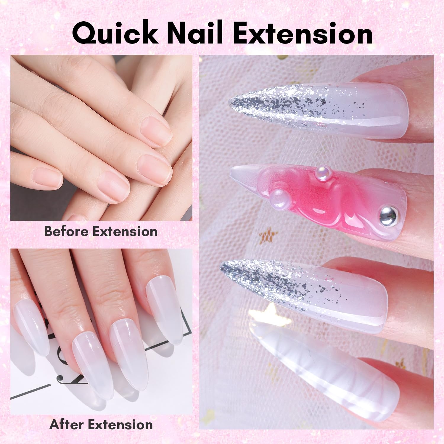 image:imageMakartt HemaFree Poly Nail Gel Light Pink50ML Builder for Extension Strengthener Hard Gels for Nails Beauty Gift Trendy Manicure Design Salon DIY at HomeMilky White