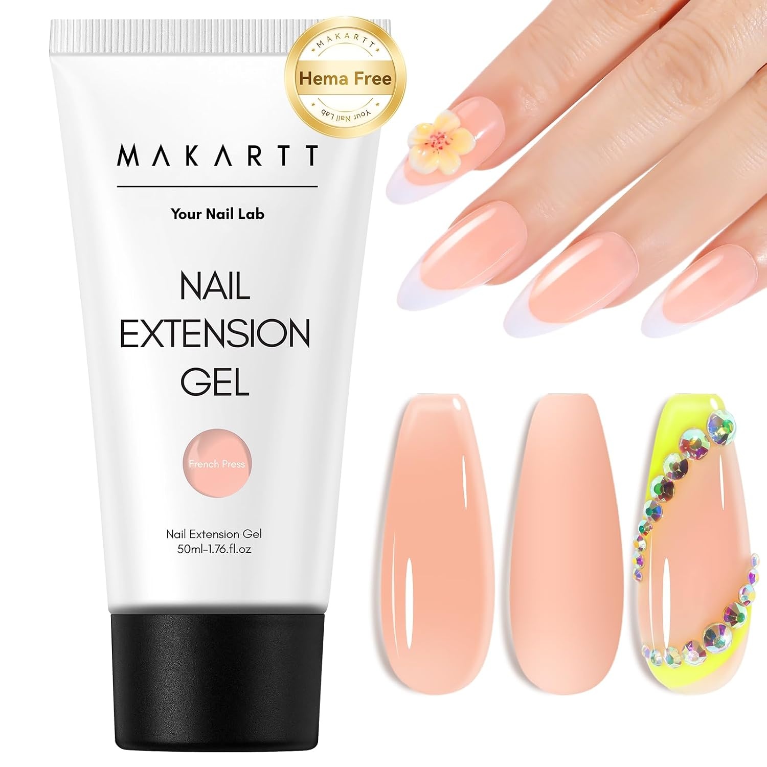 image:imageMakartt HemaFree Poly Nail Gel Light Pink50ML Builder for Extension Strengthener Hard Gels for Nails Beauty Gift Trendy Manicure Design Salon DIY at HomeFrench Press