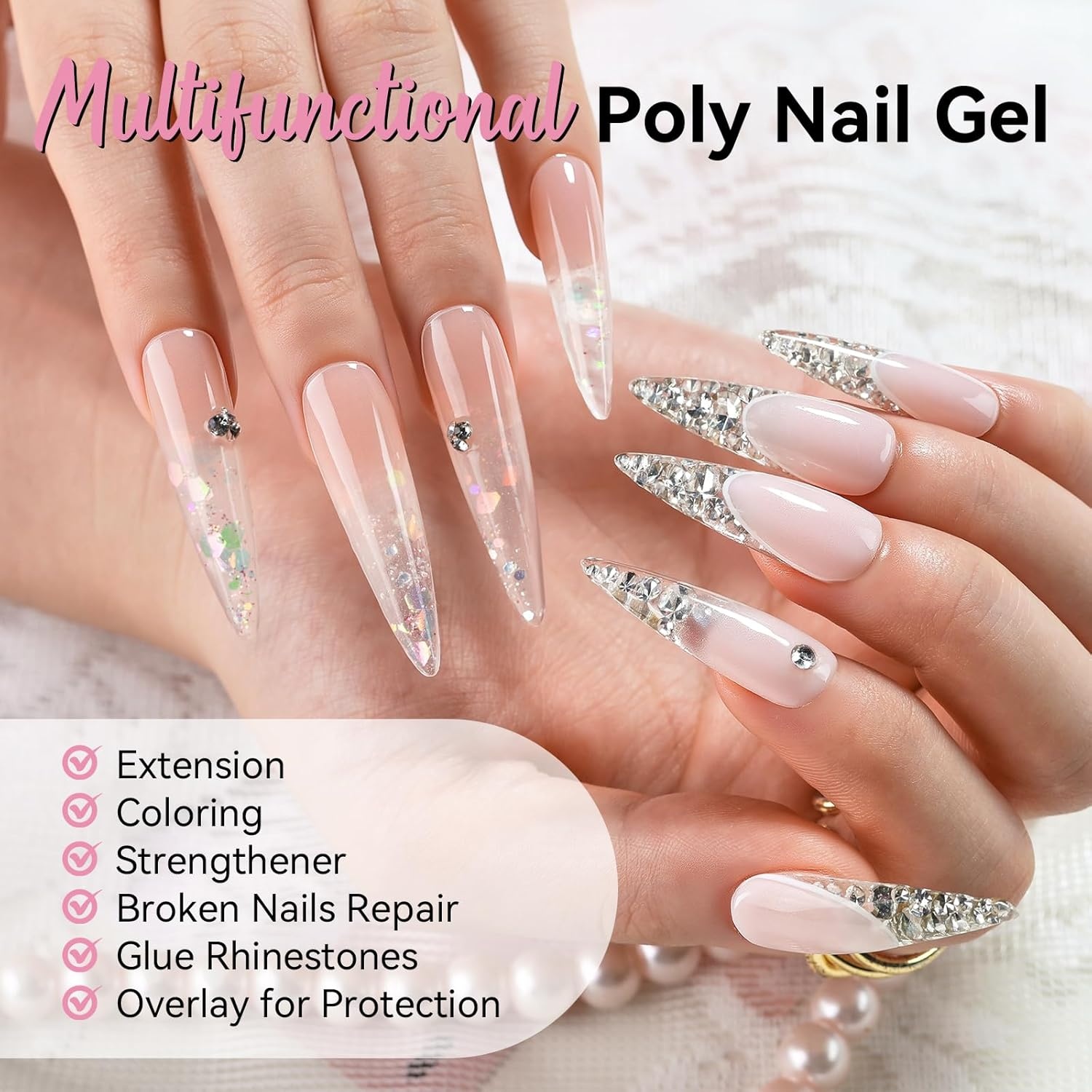 image:imageMakartt HemaFree Poly Nail Gel Light Pink50ML Builder for Extension Strengthener Hard Gels for Nails Beauty Gift Trendy Manicure Design Salon DIY at HomeClear