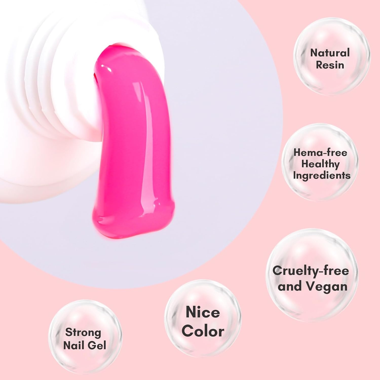 image:imageMakartt HemaFree Poly Nail Gel Light Pink50ML Builder for Extension Strengthener Hard Gels for Nails Beauty Gift Trendy Manicure Design Salon DIY at HomeFlamingoPink