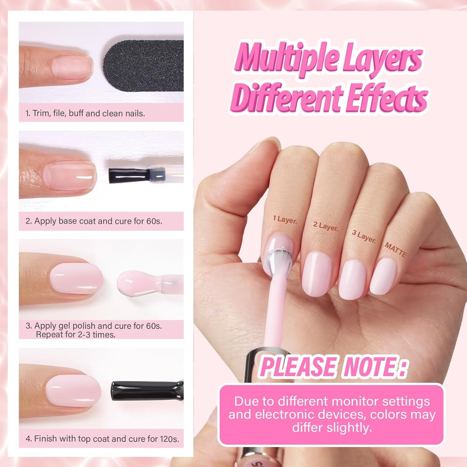 image:imageMakartt Jelly Bright Nude Gel Nail Polish 15ML HemaFree Neutral Nude Nail Polish Sheer Translucent Effect Soak Off UV LED Nail Art Manicure DIY Home Salon Gift for WomenHemafree Orchid Breath