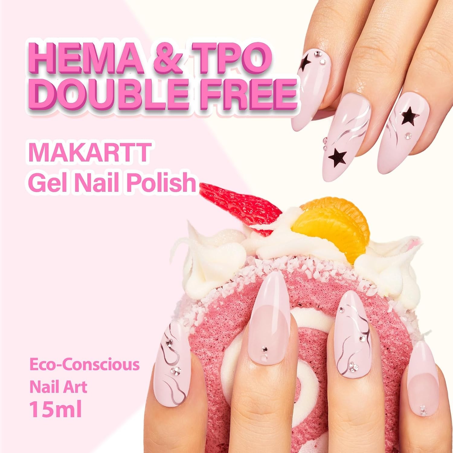 image:imageMakartt Jelly Bright Nude Gel Nail Polish 15ML HemaFree Neutral Nude Nail Polish Sheer Translucent Effect Soak Off UV LED Nail Art Manicure DIY Home Salon Gift for WomenHemafree Orchid Breath