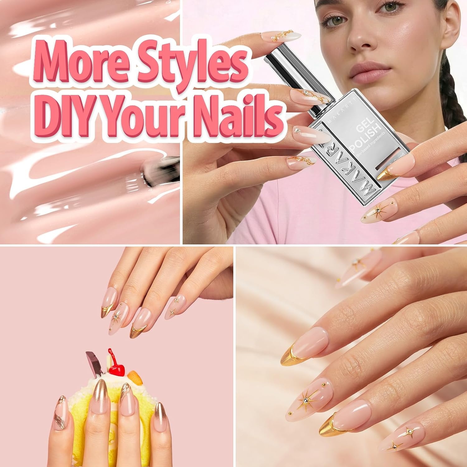 image:imageMakartt Jelly Bright Nude Gel Nail Polish 15ML HemaFree Neutral Nude Nail Polish Sheer Translucent Effect Soak Off UV LED Nail Art Manicure DIY Home Salon Gift for WomenHemafree Clay Muse