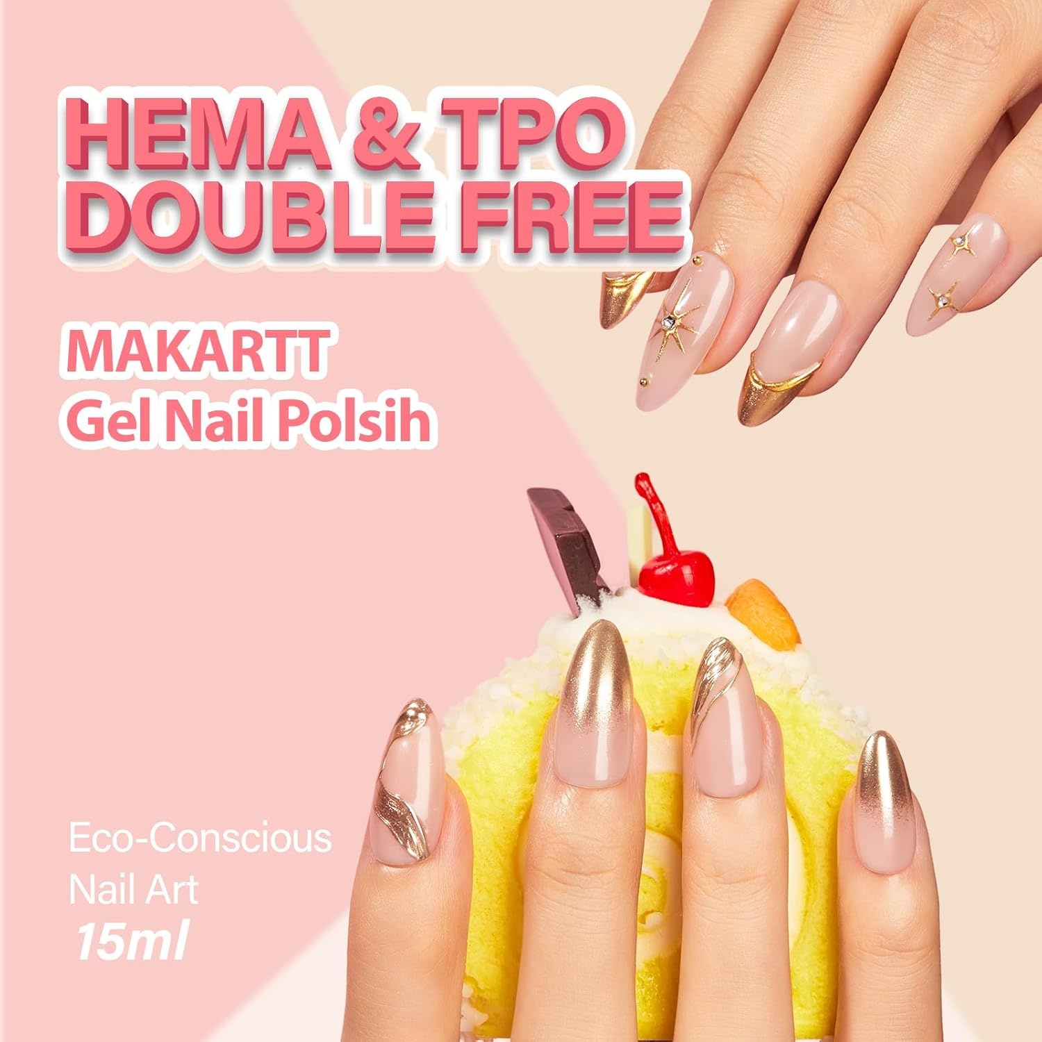 image:imageMakartt Jelly Bright Nude Gel Nail Polish 15ML HemaFree Neutral Nude Nail Polish Sheer Translucent Effect Soak Off UV LED Nail Art Manicure DIY Home Salon Gift for WomenHemafree Clay Muse