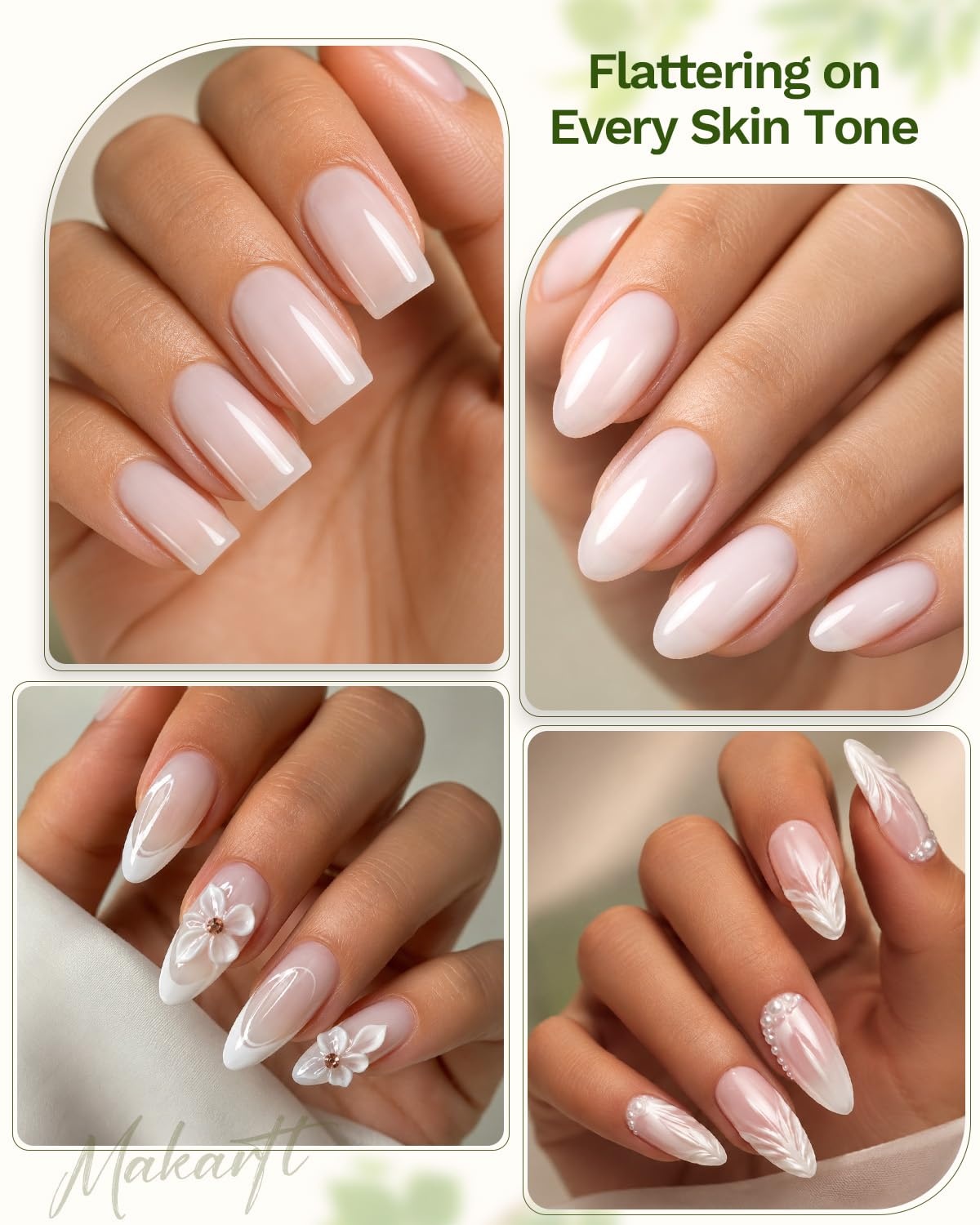image:imageMakartt Jelly Bright Nude Gel Nail Polish 15ML HemaFree Neutral Nude Nail Polish Sheer Translucent Effect Soak Off UV LED Nail Art Manicure DIY Home Salon Gift for WomenHemafree White Tea Veil