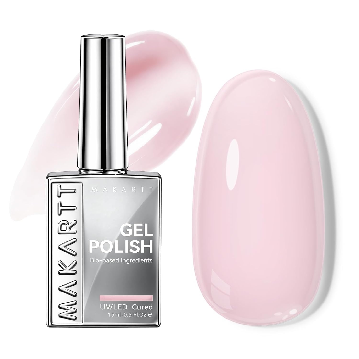 image:imageMakartt Jelly Bright Nude Gel Nail Polish 15ML HemaFree Neutral Nude Nail Polish Sheer Translucent Effect Soak Off UV LED Nail Art Manicure DIY Home Salon Gift for WomenHemafree Orchid Breath