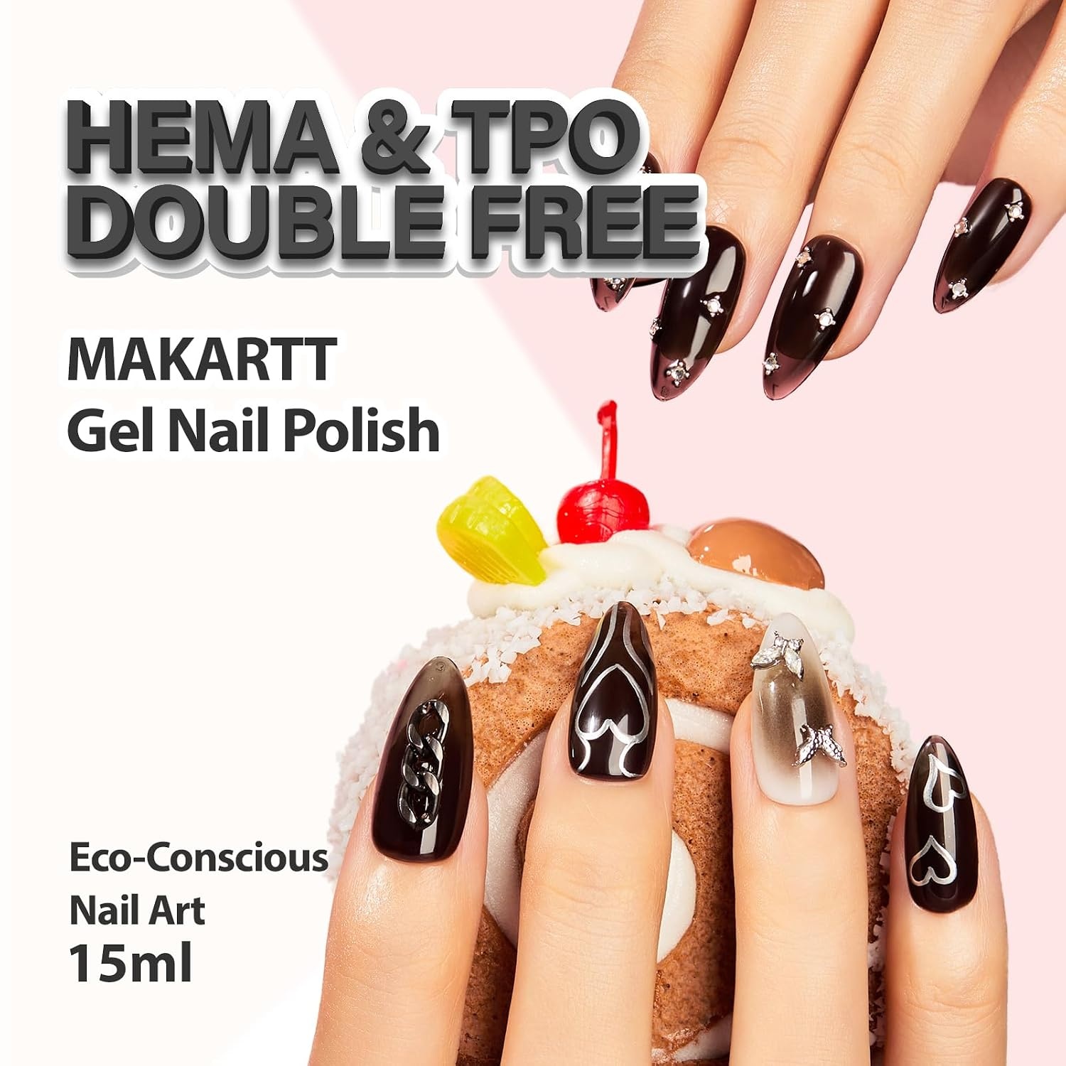 image:imageMakartt Jelly Bright Nude Gel Nail Polish 15ML HemaFree Neutral Nude Nail Polish Sheer Translucent Effect Soak Off UV LED Nail Art Manicure DIY Home Salon Gift for WomenHemafree Shadow Fern