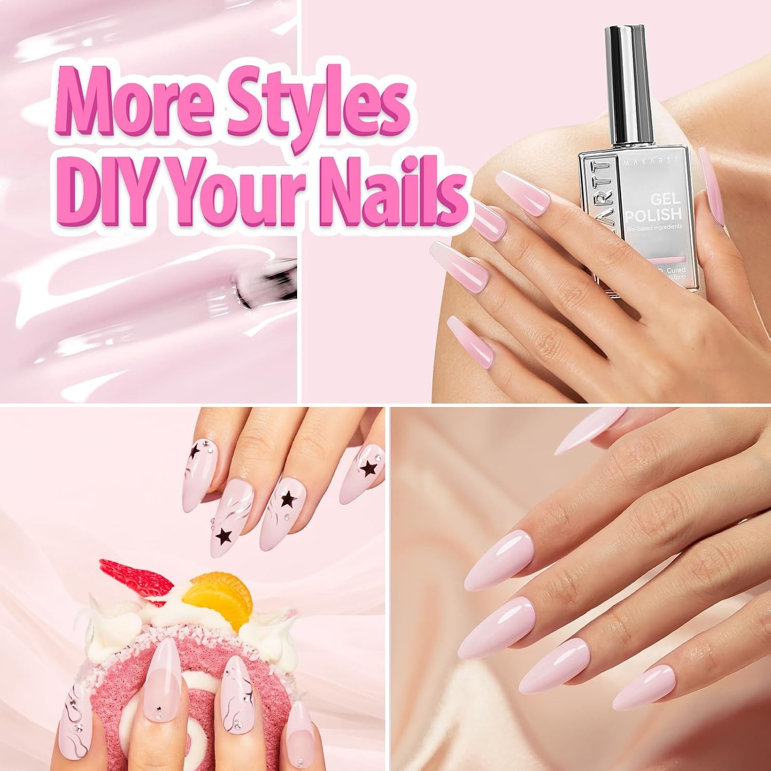 image:imageMakartt Jelly Bright Nude Gel Nail Polish 15ML HemaFree Neutral Nude Nail Polish Sheer Translucent Effect Soak Off UV LED Nail Art Manicure DIY Home Salon Gift for WomenHemafree Orchid Breath