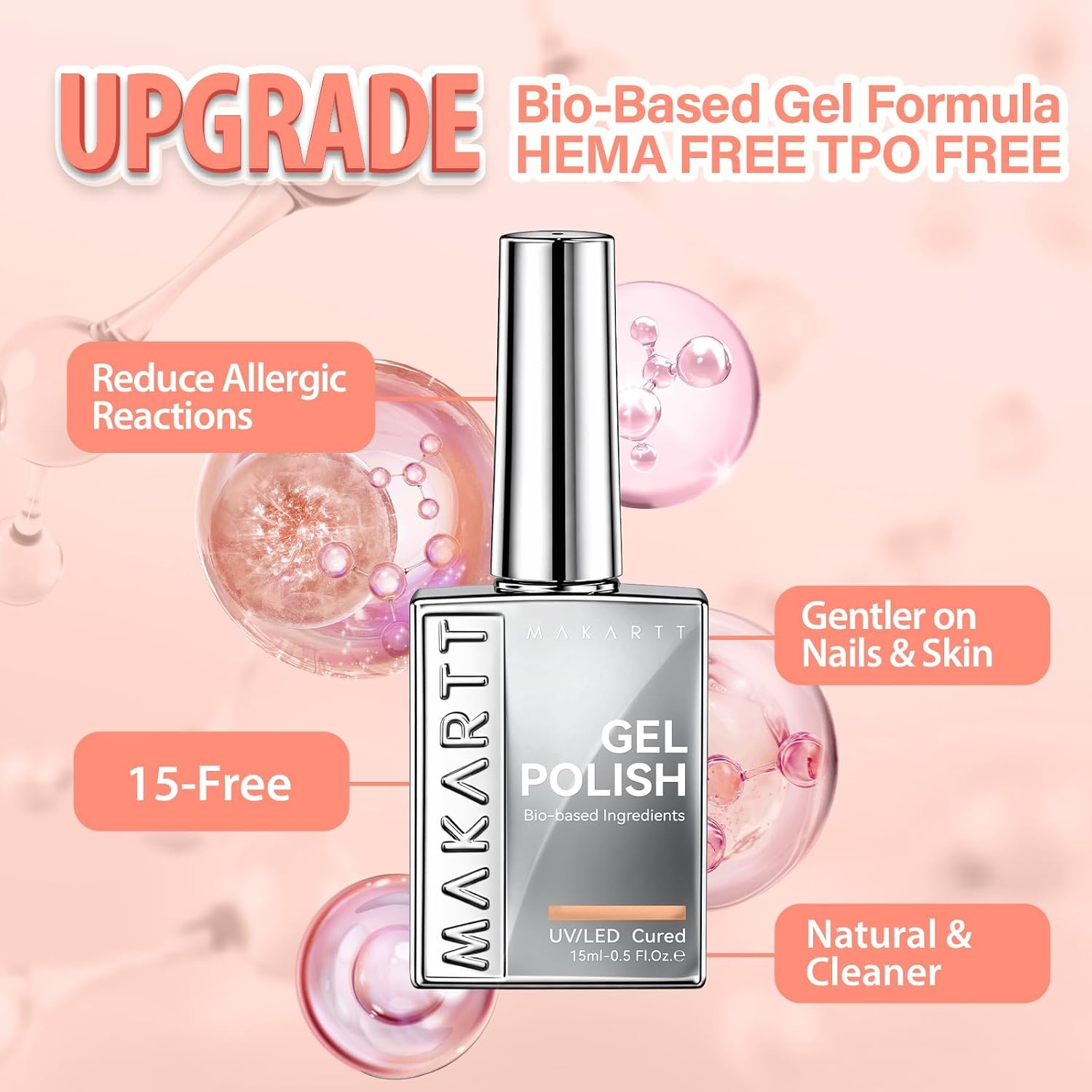 image:imageMakartt Jelly Bright Nude Gel Nail Polish 15ML HemaFree Neutral Nude Nail Polish Sheer Translucent Effect Soak Off UV LED Nail Art Manicure DIY Home Salon Gift for WomenHemafree Porcelain Calm