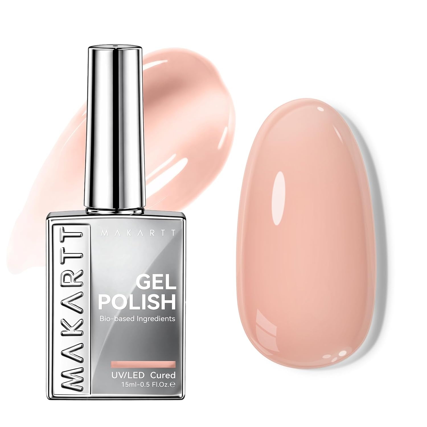 image:imageMakartt Jelly Bright Nude Gel Nail Polish 15ML HemaFree Neutral Nude Nail Polish Sheer Translucent Effect Soak Off UV LED Nail Art Manicure DIY Home Salon Gift for WomenHemafree Clay Muse