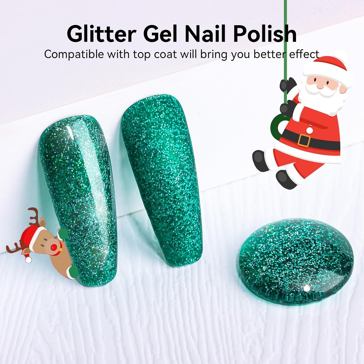 image:imageMakartt Metallic Gold Gel Liner Nail Polish 3D Mirror Chrome Effect with Built in Thin Brush Soak Off UVLED Gel for DIY Manicure Home and Salon Nail Art Designs 8mlGreen