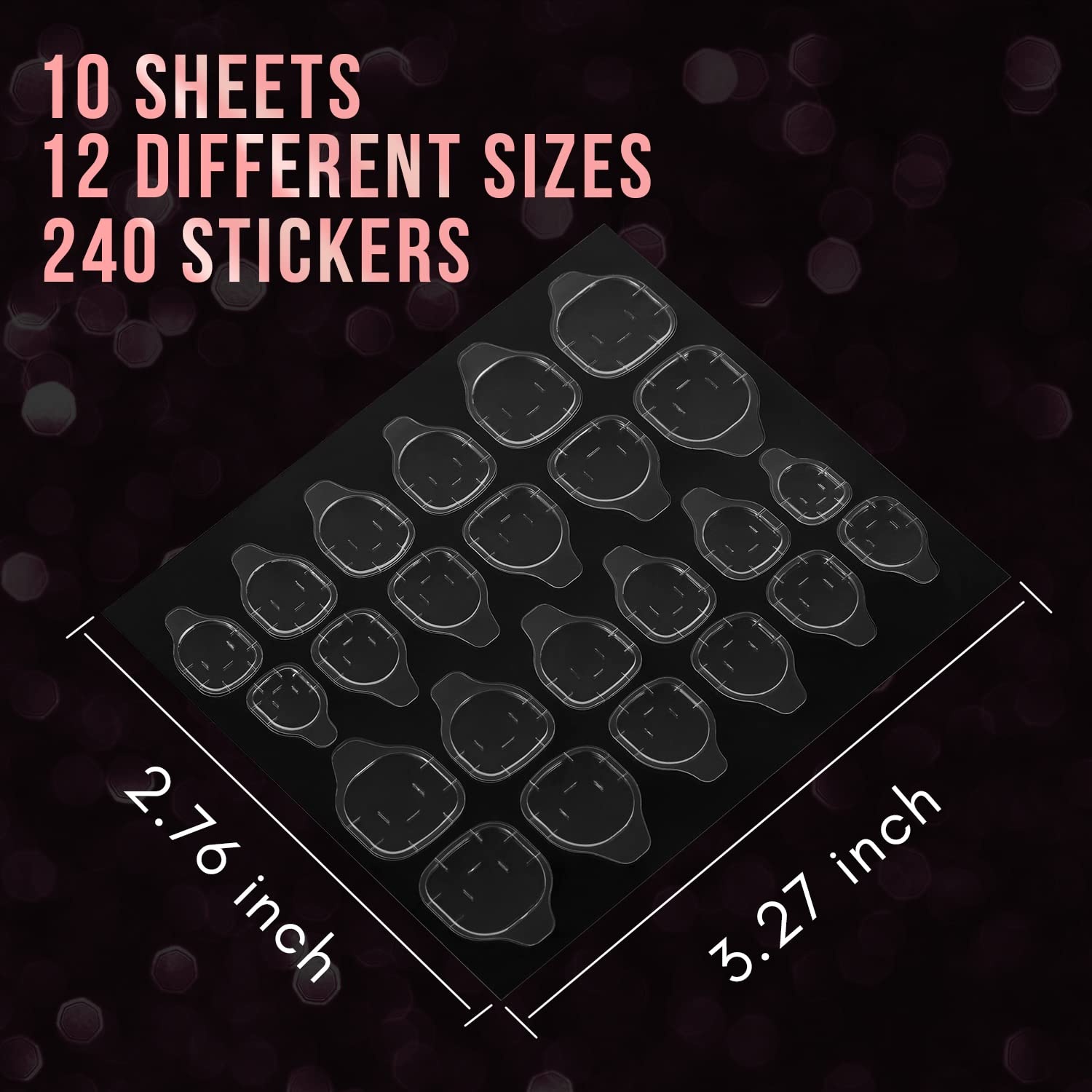 image:imageMakartt Nail Adhesive Tab Press on Nails Glue Sticker Double Side 240 PCS 10 Sheets Waterproof Breathable Super Sticky Tabs for False Tape Fake Tips DIY Home Salon Use