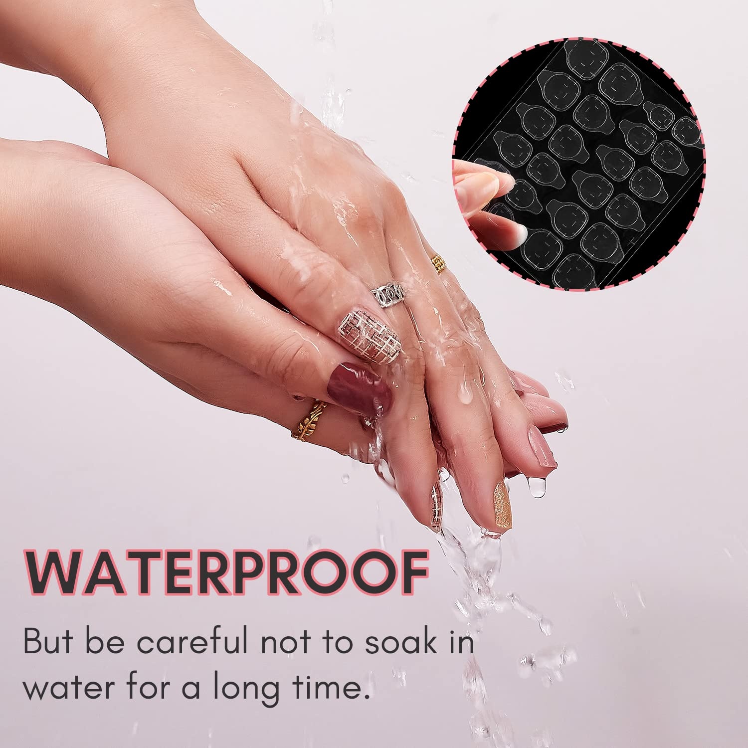 image:imageMakartt Nail Adhesive Tab Press on Nails Glue Sticker Double Side 240 PCS 10 Sheets Waterproof Breathable Super Sticky Tabs for False Tape Fake Tips DIY Home Salon Use