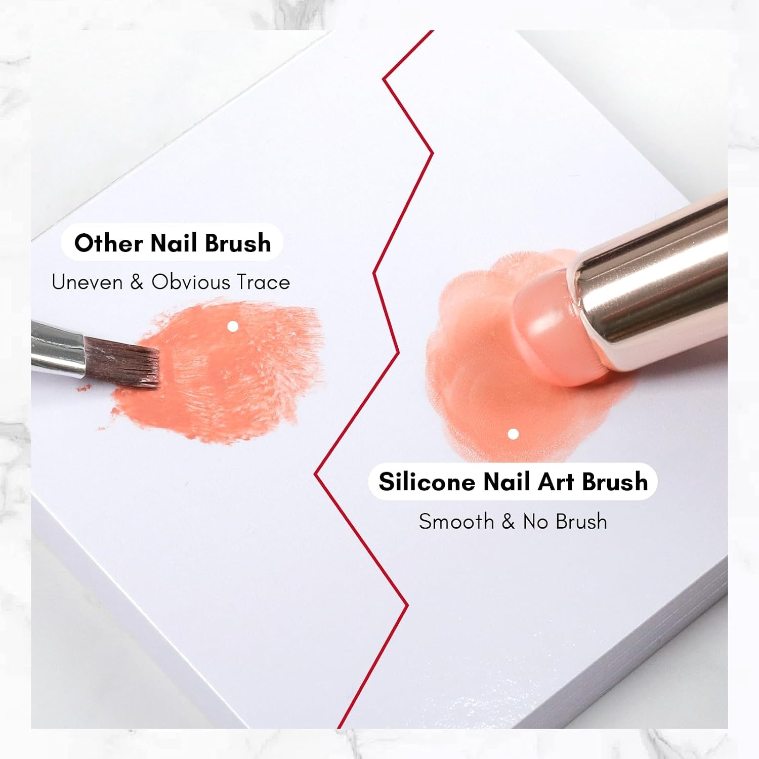image:imageMakartt Nail Brush 2pcs Reusable Chrome Powder Applicator Pink Art Pen Silicone Brushes For Pat Ombre Gel and French Nails Lipstick Concealer Eyeshadow
