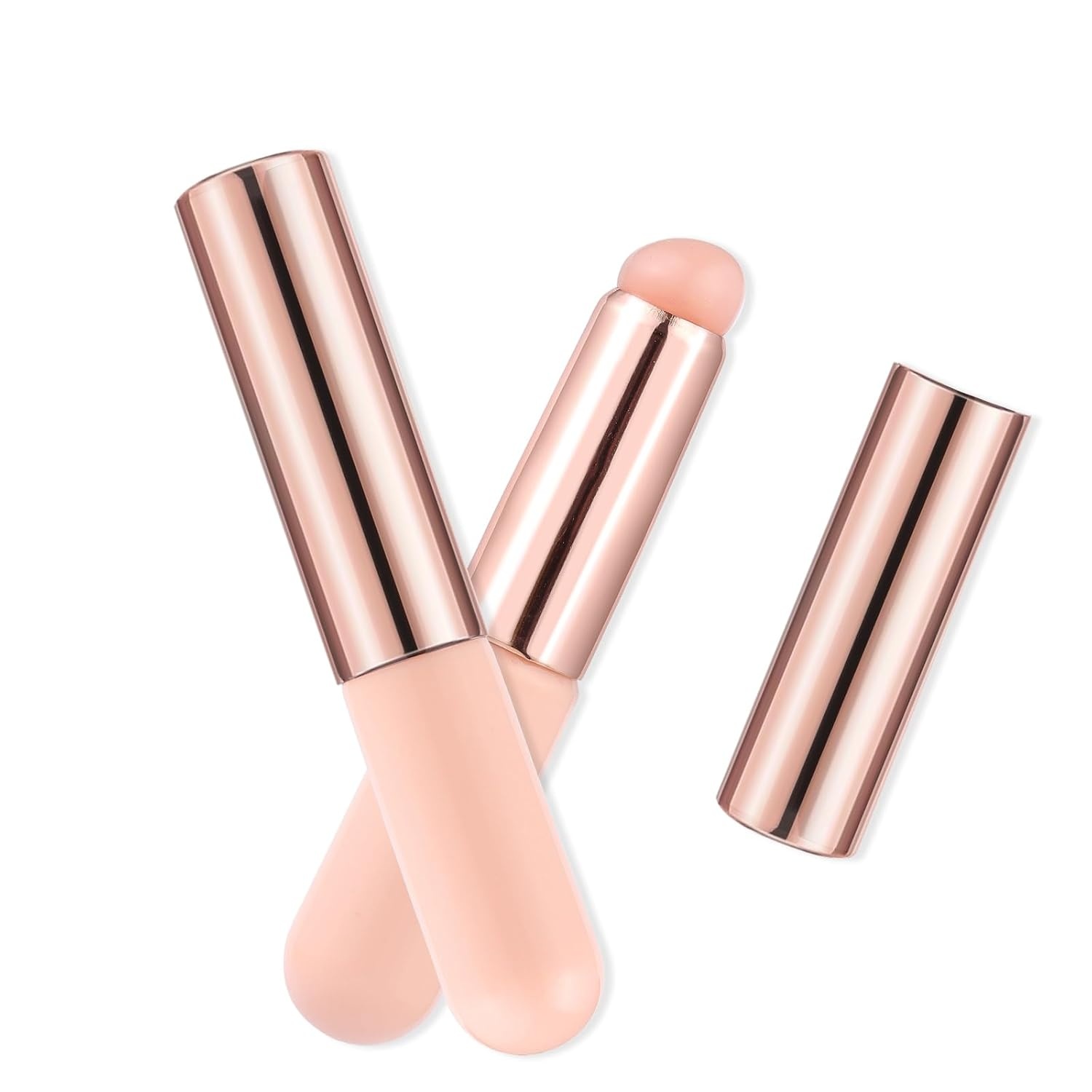 image:imageMakartt Nail Brush 2pcs Reusable Chrome Powder Applicator Pink Art Pen Silicone Brushes For Pat Ombre Gel and French Nails Lipstick Concealer Eyeshadow
