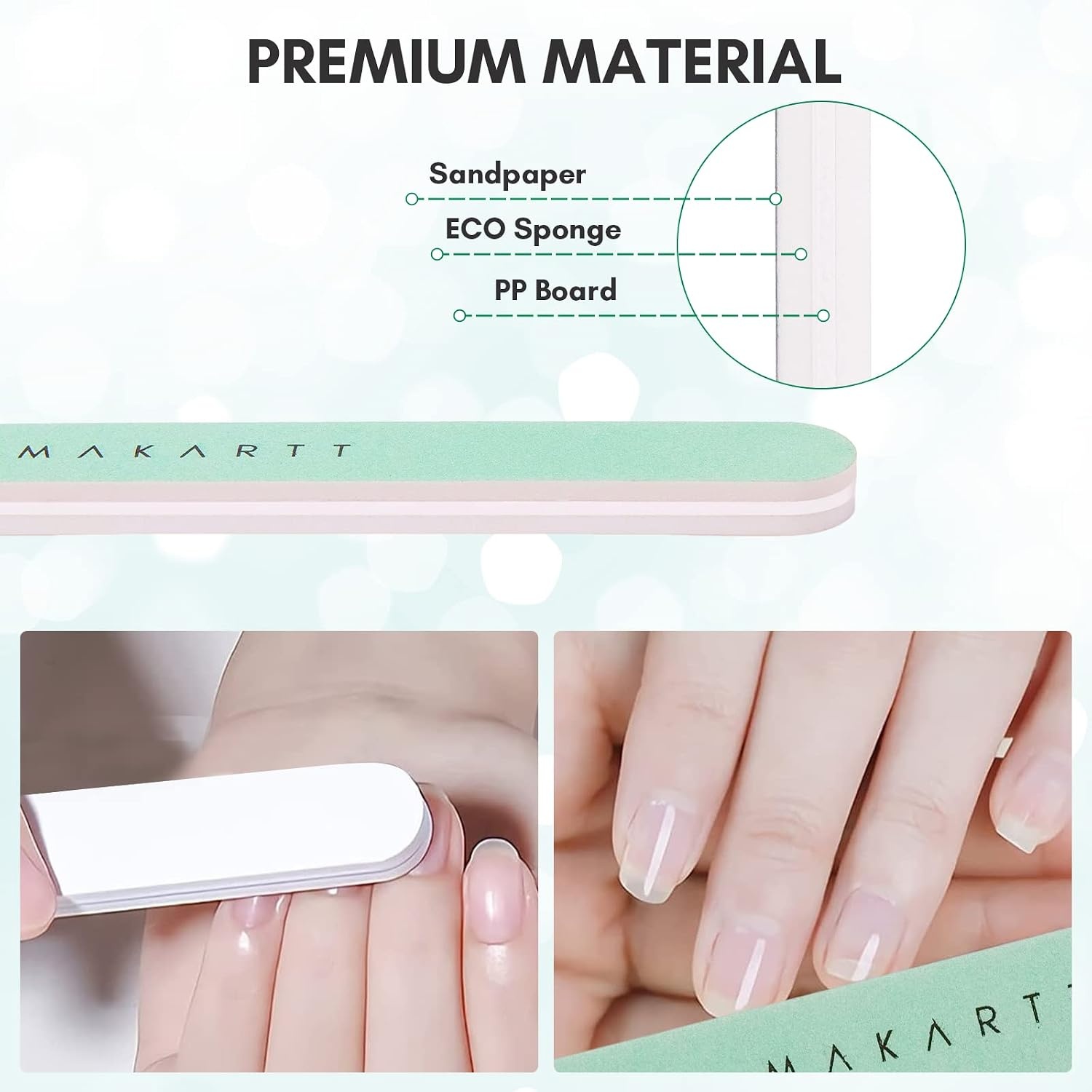 image:imageMakartt Nail Buffer 4006000 Grit Extra Fine Buffer Nail File Nail Buffer and Shine Kit for Natural amp Acrylic Fingernail Easy to Hold Green White 10 Pcs4006000 Grit 10 pcs